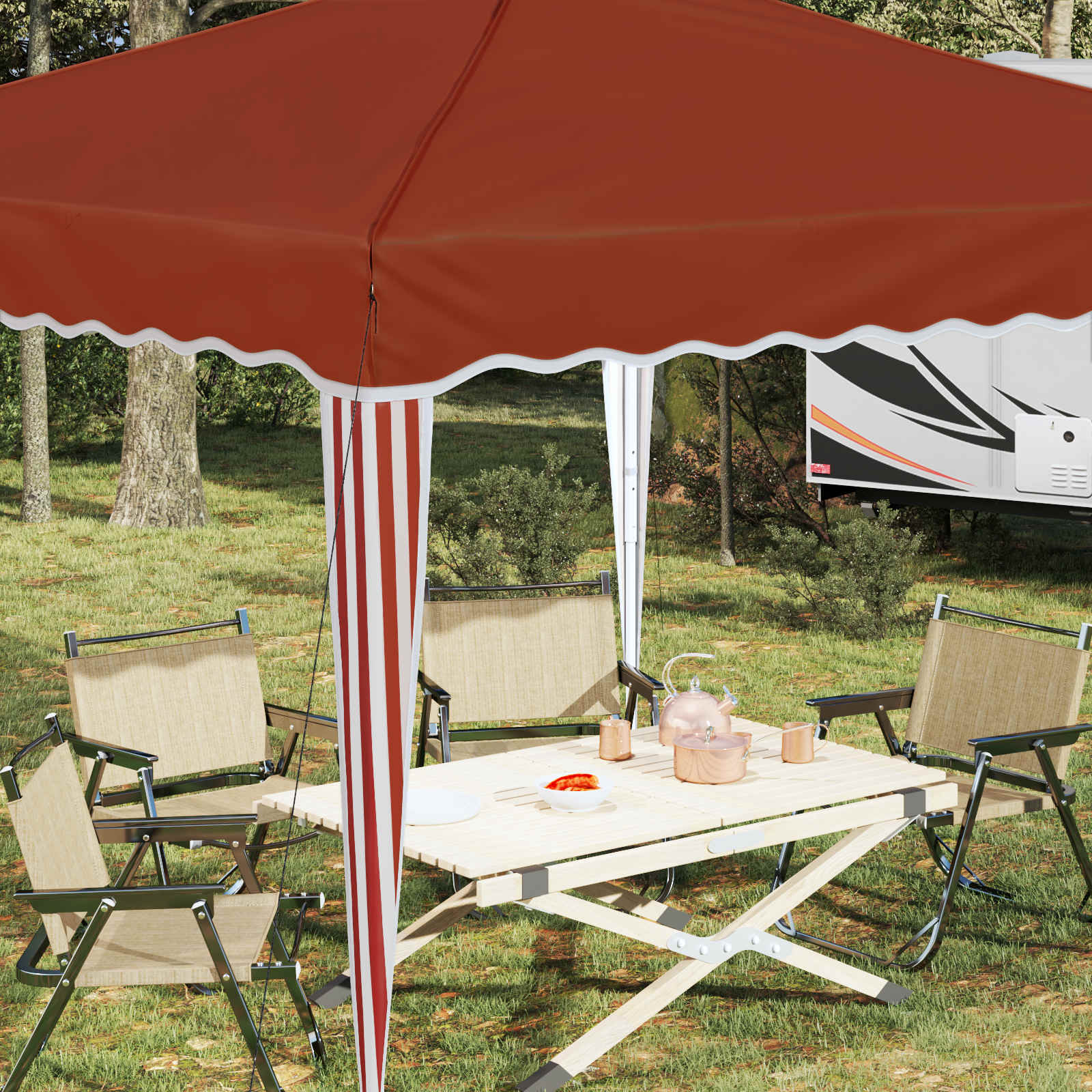 Pop-up Partyzelt 288 x 288 x 245 cm Terrakotta Oxford-Stoff