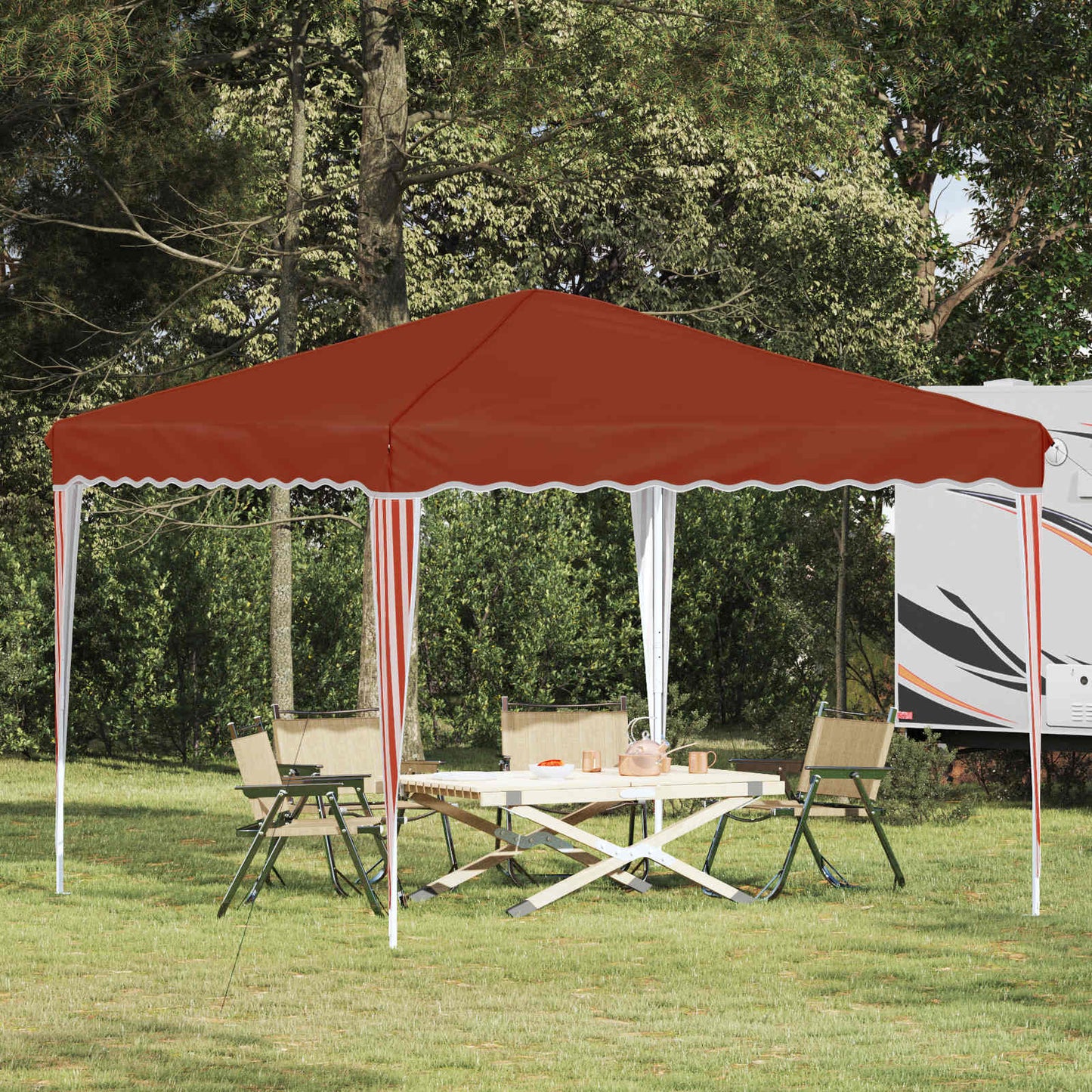 Pop-up Partyzelt 288 x 288 x 245 cm Terrakotta Oxford-Stoff