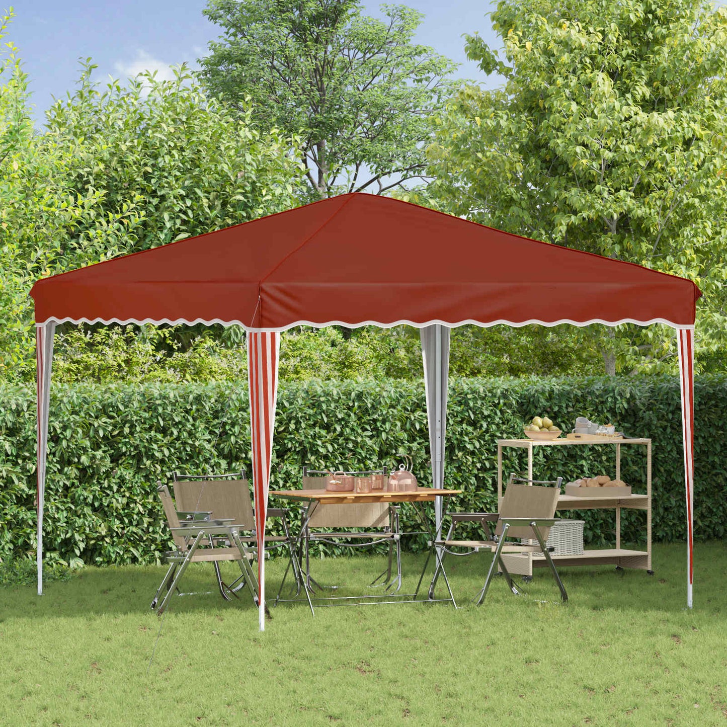 Pop-up Partyzelt 288 x 288 x 245 cm Terrakotta Oxford-Stoff