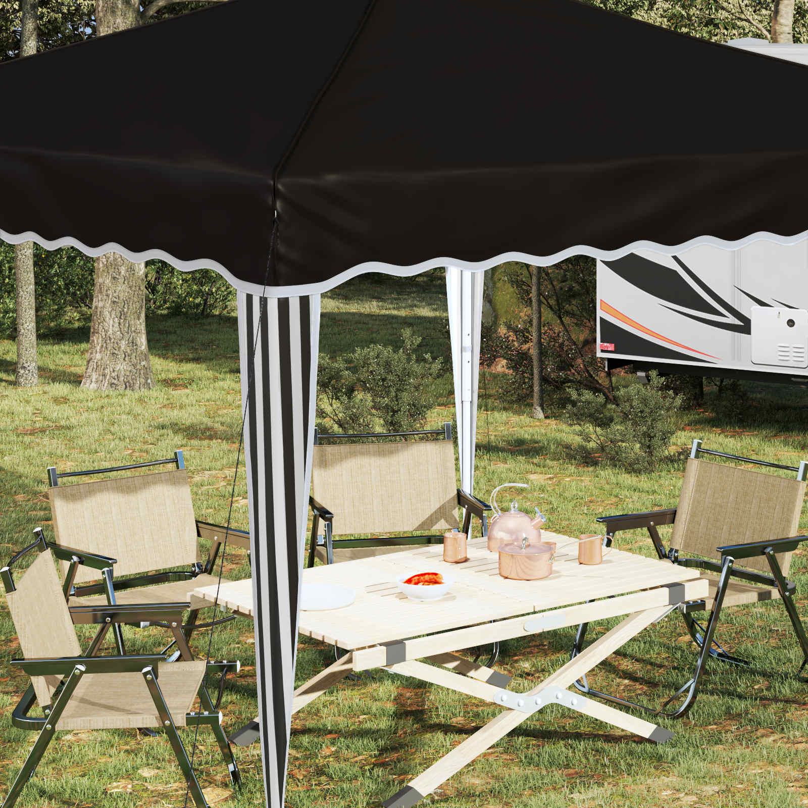 Pop-up Partyzelt 288 x 288 x 245 cm Schwarz Oxford-Stoff
