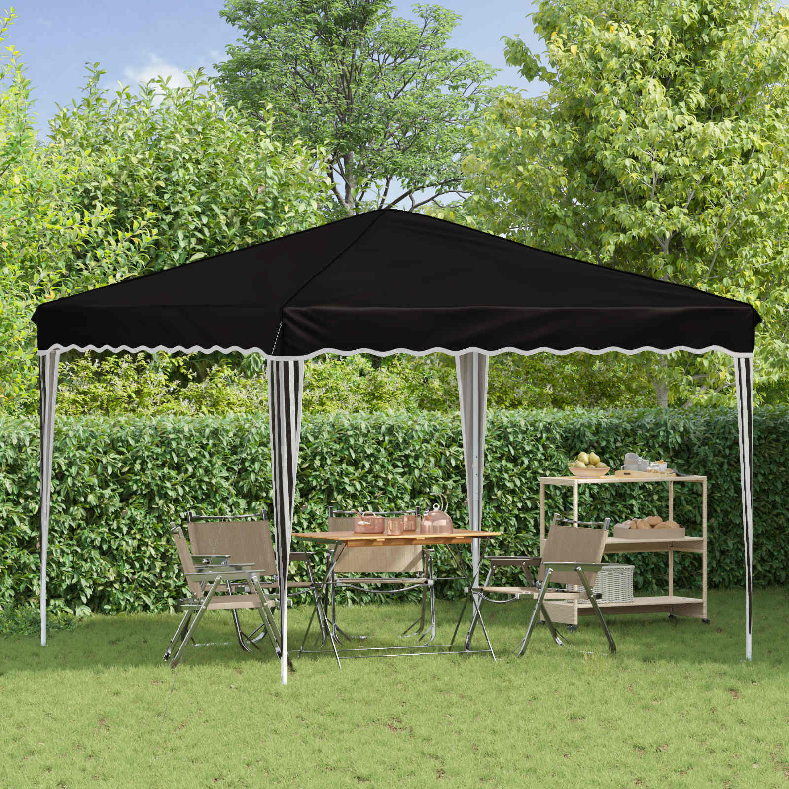 Pop-up Partyzelt 288 x 288 x 245 cm Schwarz Oxford-Stoff
