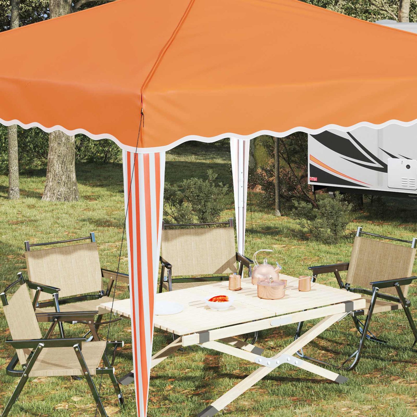 Pop-up Partyzelt 288 x 288 x 245 cm Orange Oxford-Stoff