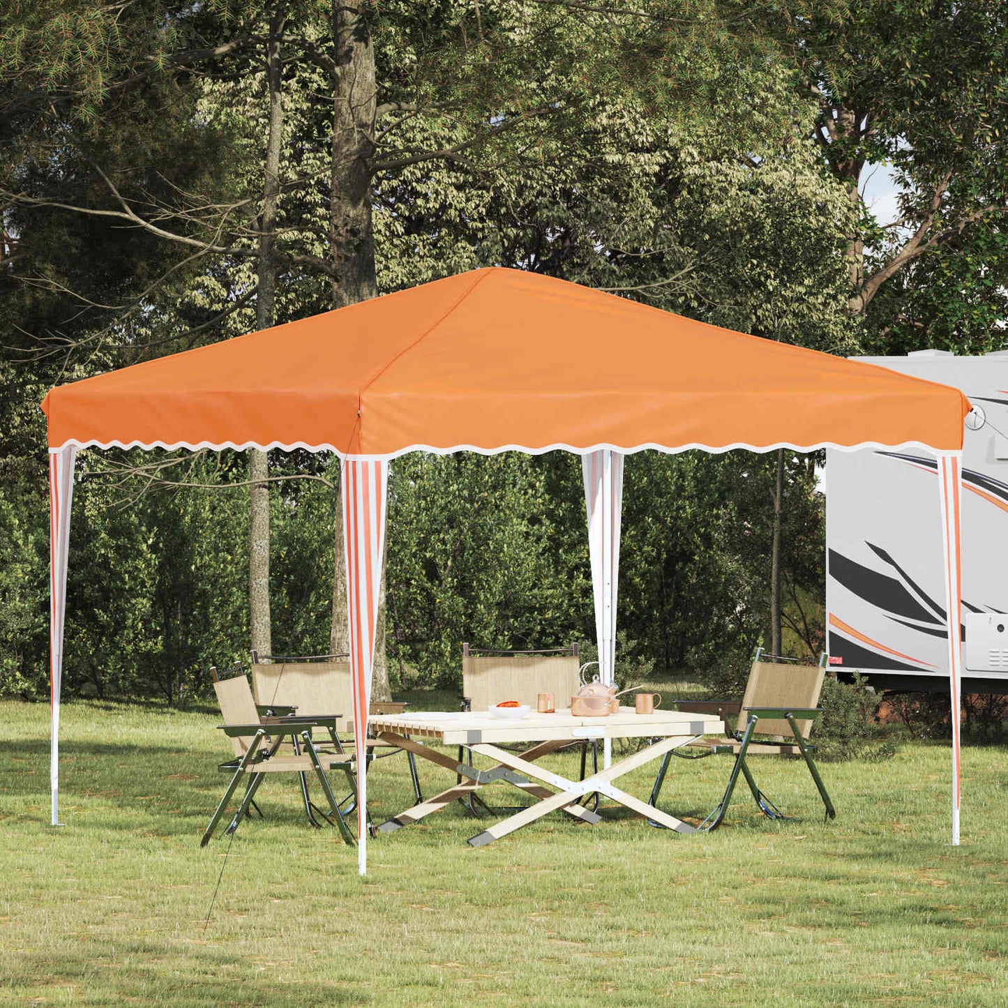 Pop-up Partyzelt 288 x 288 x 245 cm Orange Oxford-Stoff