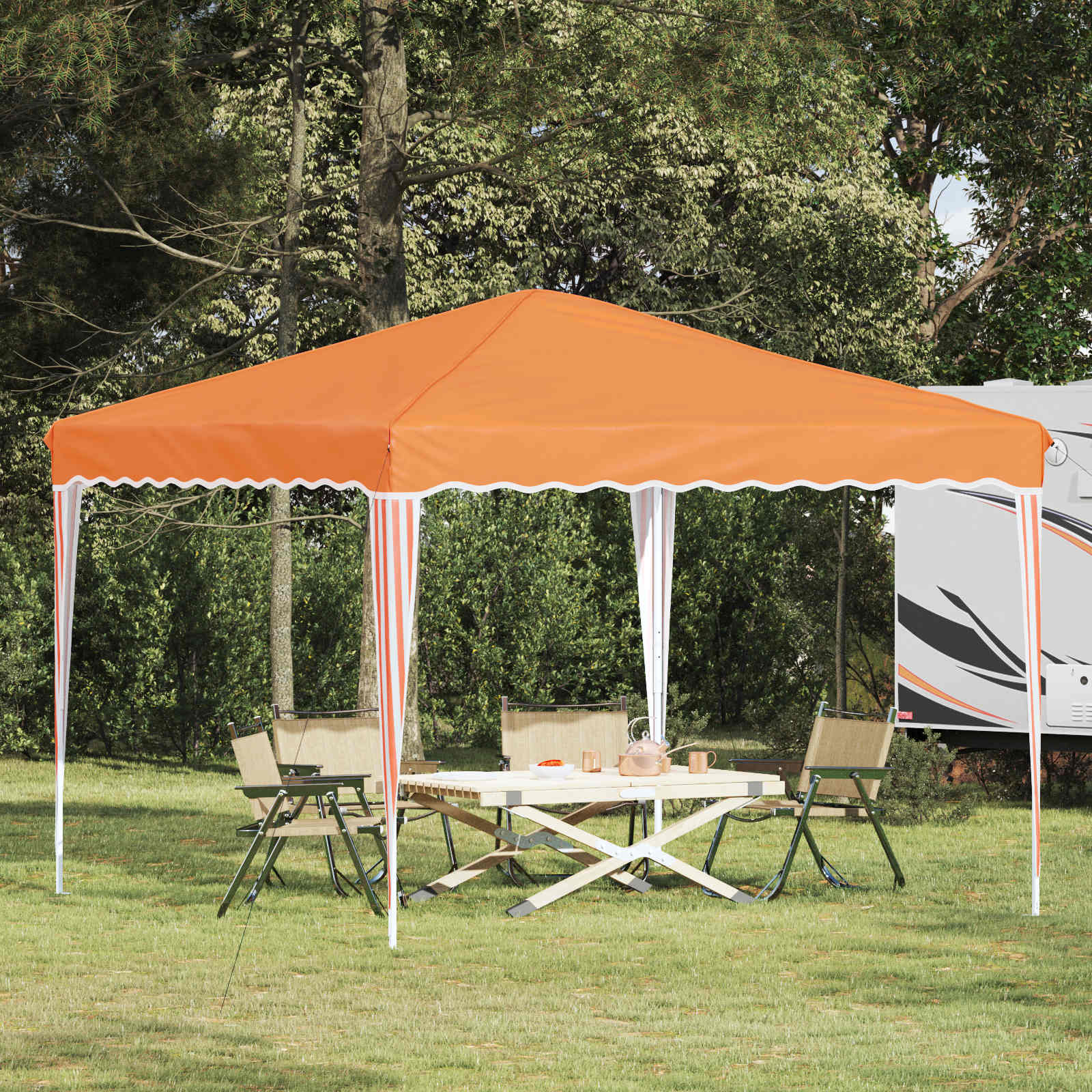 Pop-up Partyzelt 288 x 288 x 245 cm Orange Oxford-Stoff