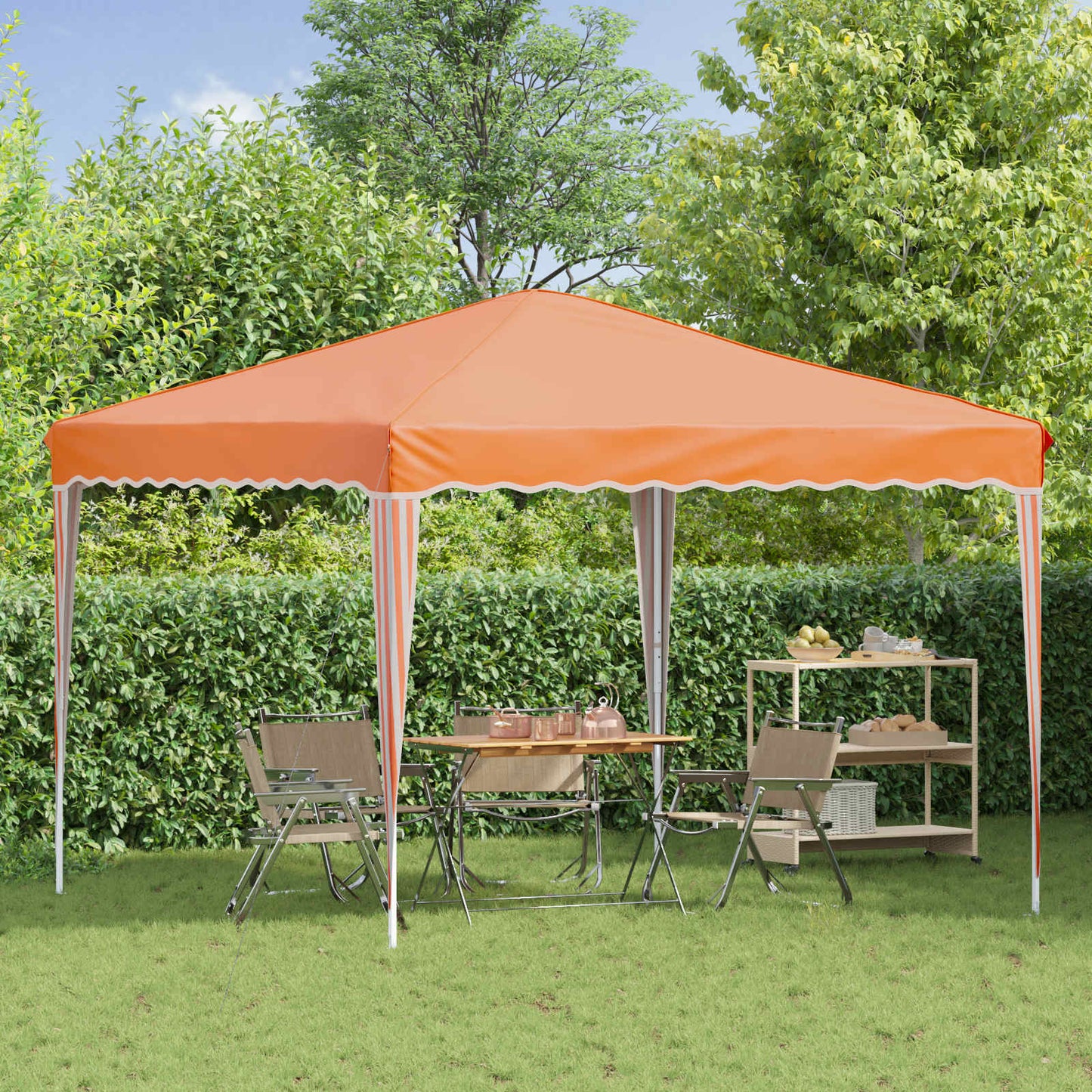 Pop-up Partyzelt 288 x 288 x 245 cm Orange Oxford-Stoff