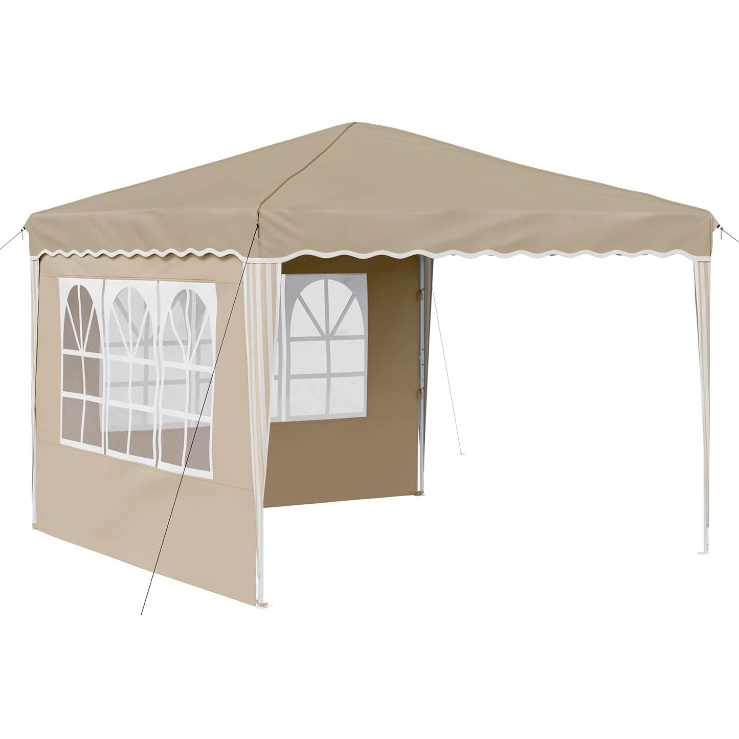 Pop-up Partyzelt 288 x 288 x 245 cm Creme Oxford-Stoff