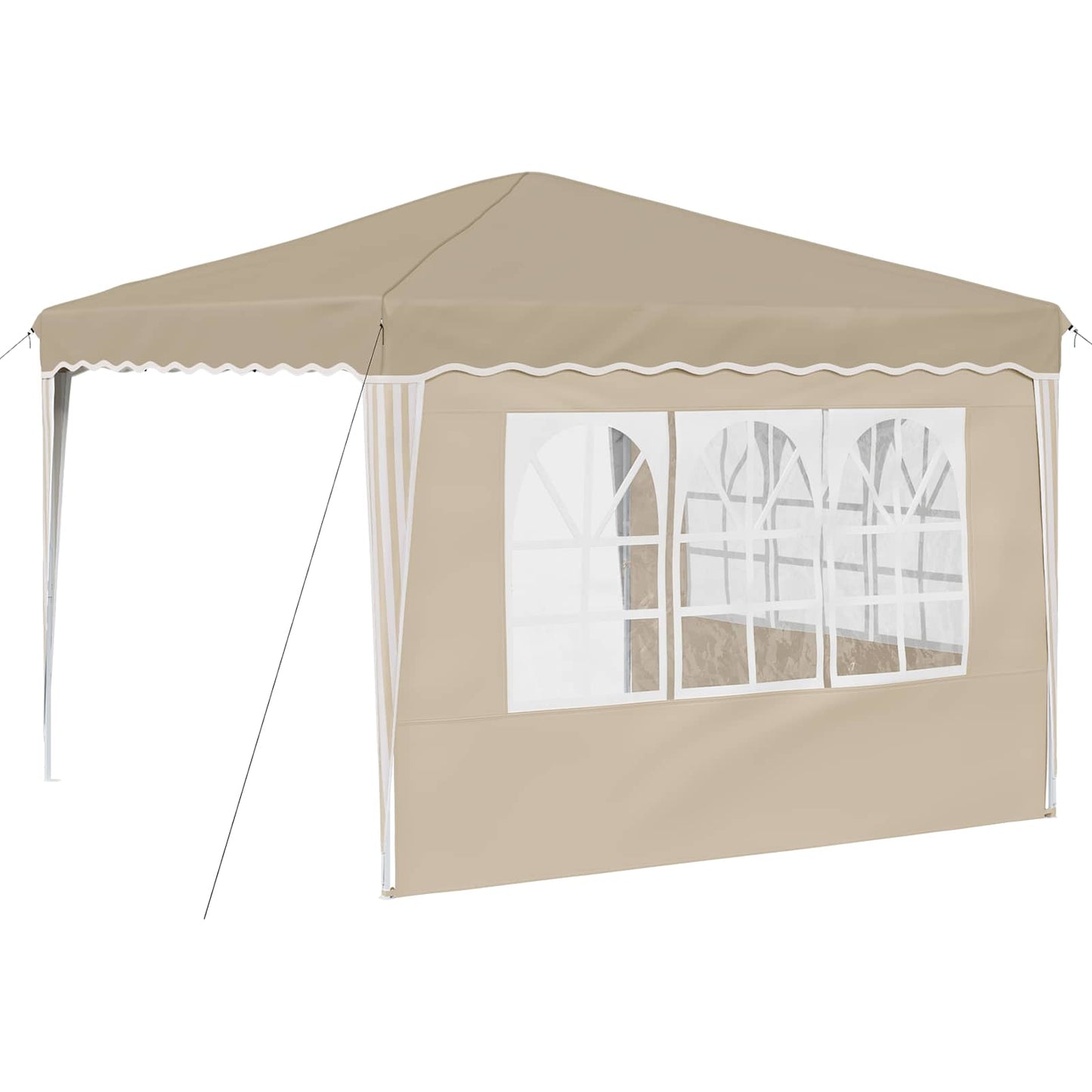 Pop-up Partyzelt 288 x 288 x 245 cm Creme Oxford-Stoff