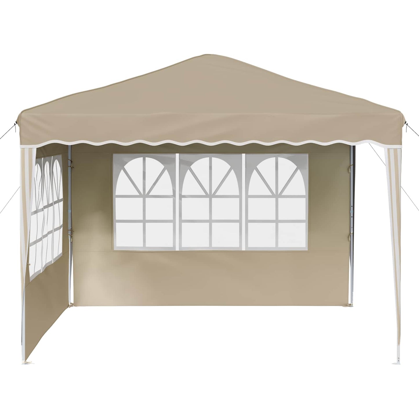 Pop-up Partyzelt 288 x 288 x 245 cm Creme Oxford-Stoff