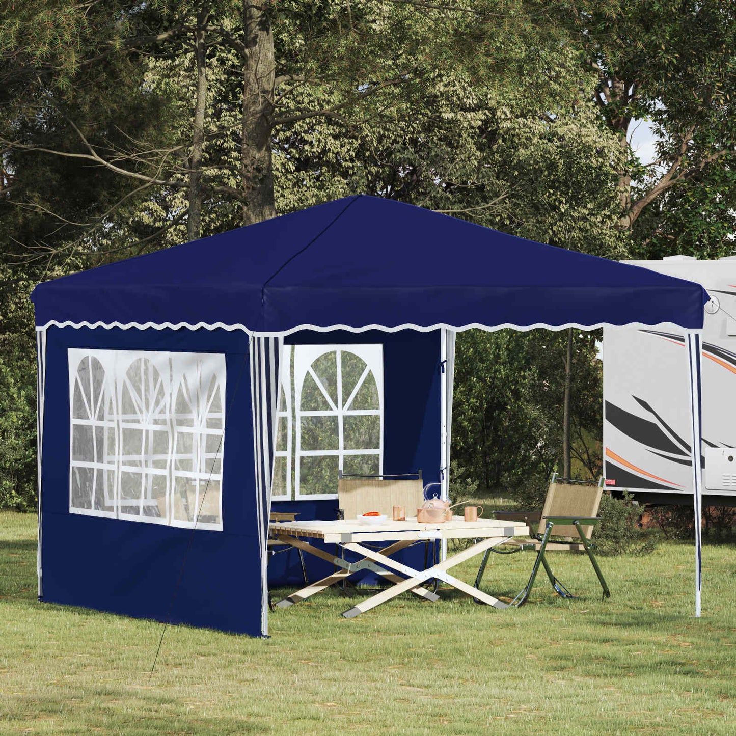 Pop-up Partyzelt 288 x 288 x 245 cm Blau Oxford-Stoff