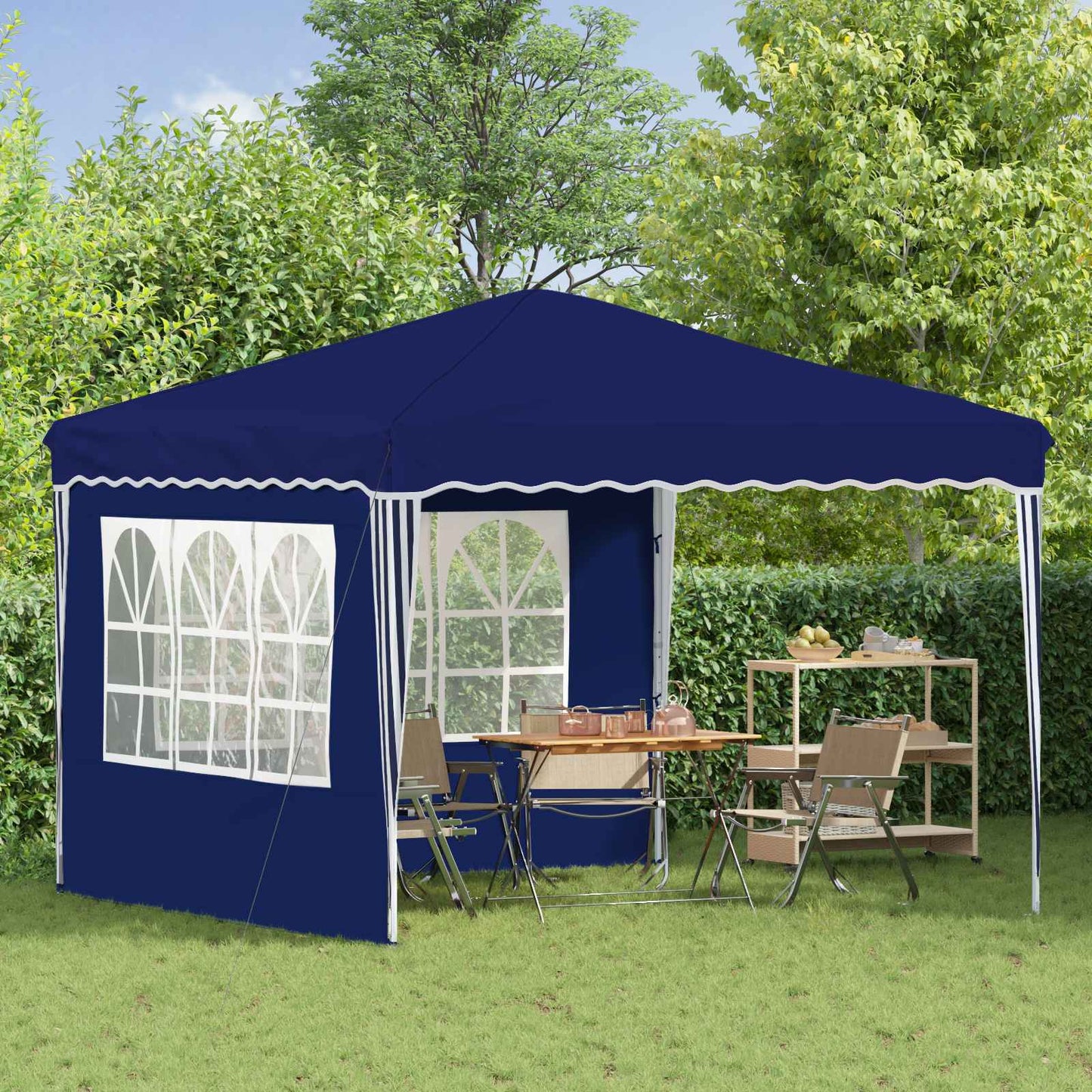 Pop-up Partyzelt 288 x 288 x 245 cm Blau Oxford-Stoff