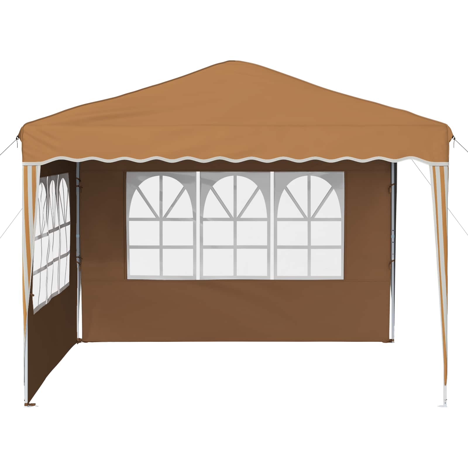 Pop-up Partyzelt 288 x 288 x 245 cm Beige Oxford-Stoff