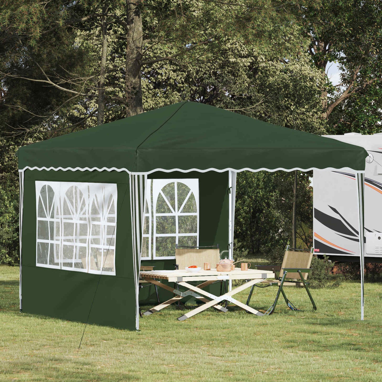 Pop-up Partyzelt 288 x 288 x 245 cm Grün Oxford-Stoff