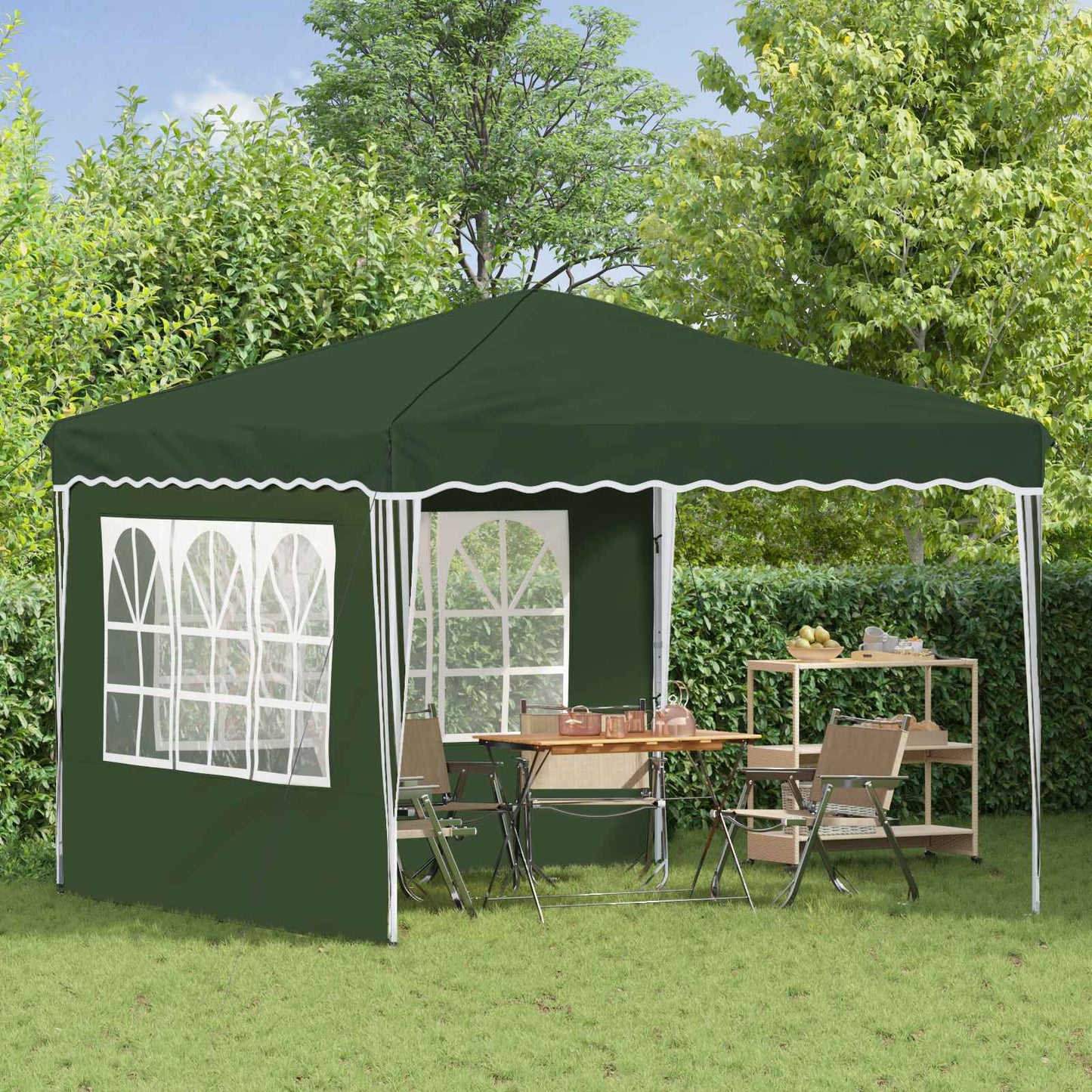 Pop-up Partyzelt 288 x 288 x 245 cm Grün Oxford-Stoff