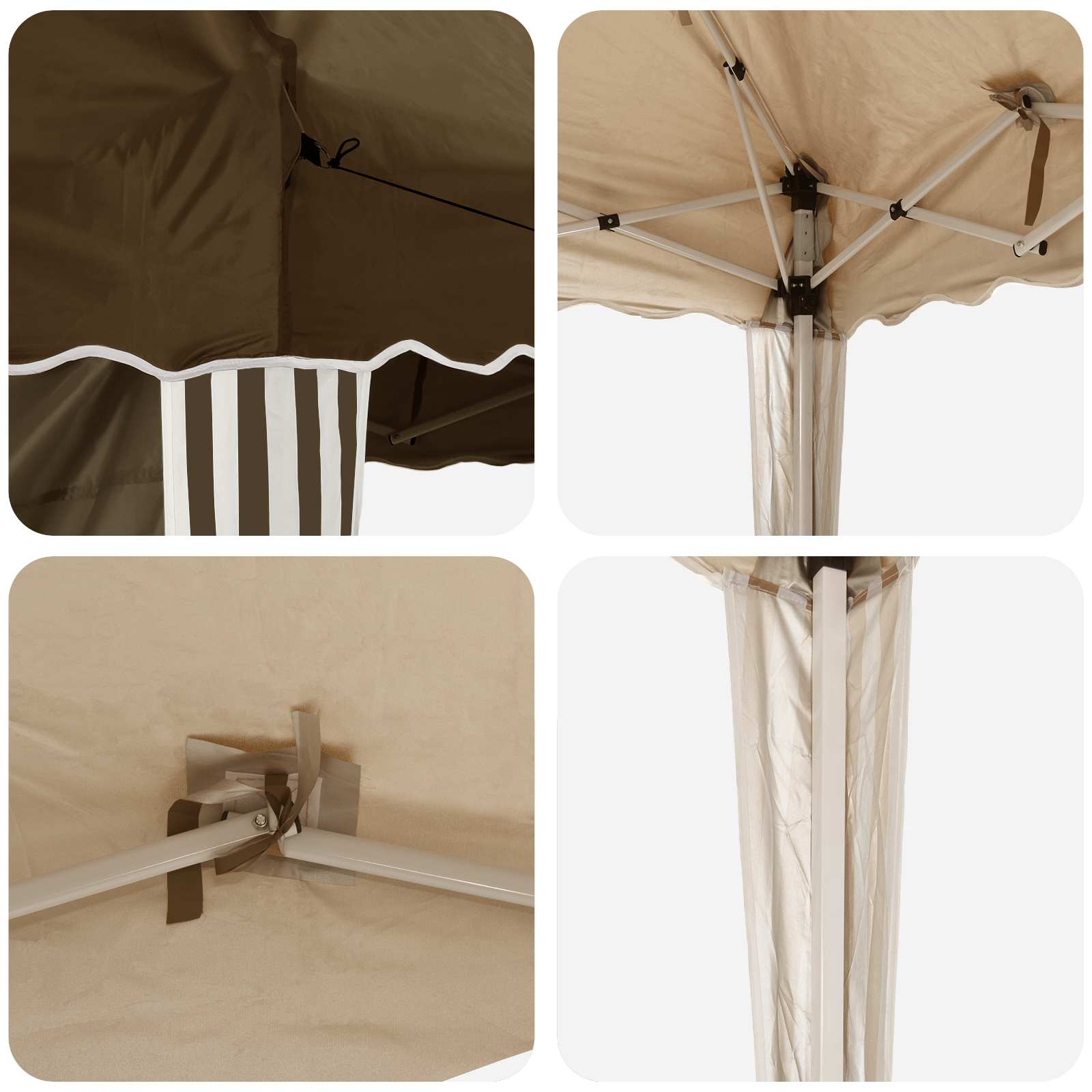 Pop-up Partyzelt 288 x 288 x 245 cm Taupe Oxford-Stoff