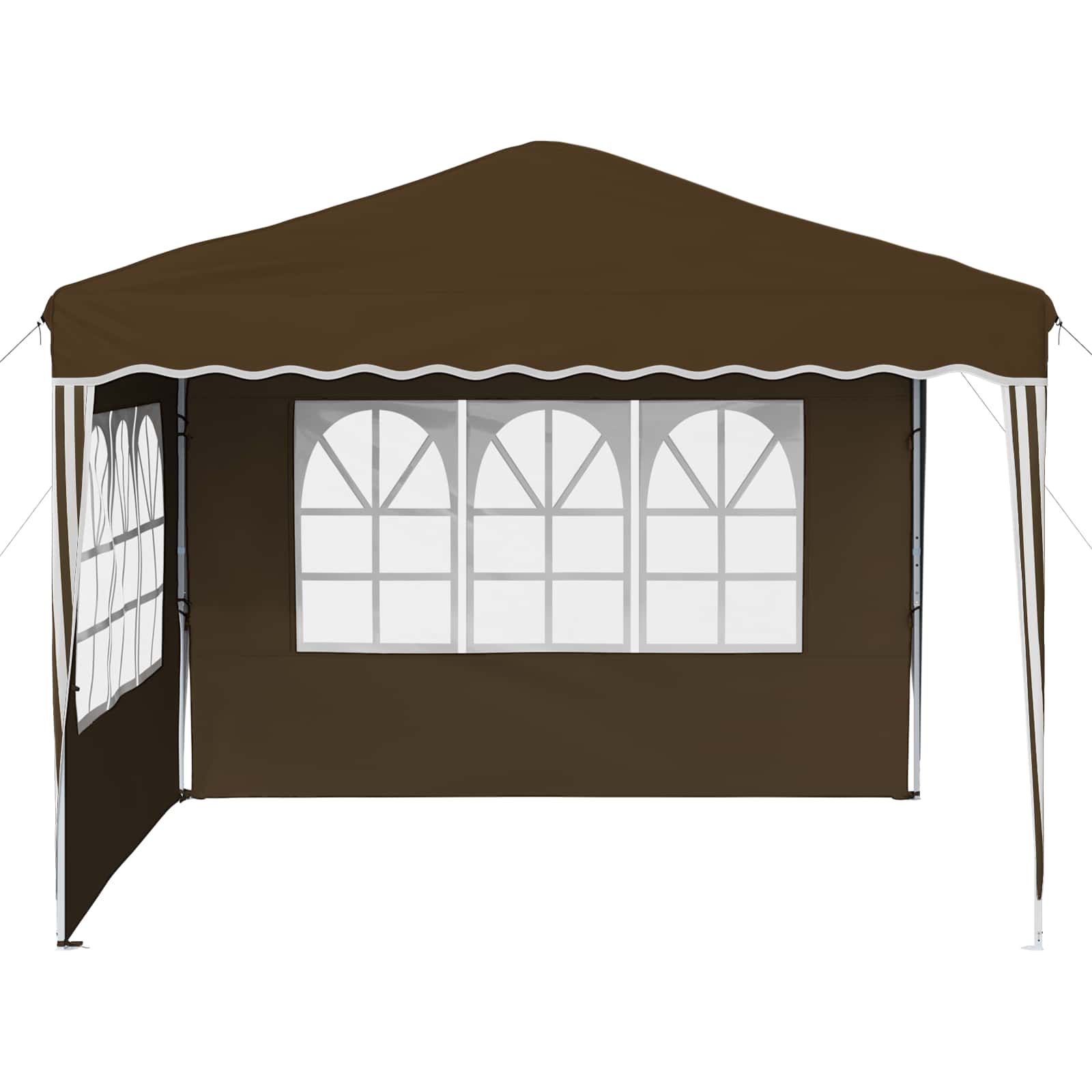 Pop-up Partyzelt 288 x 288 x 245 cm Taupe Oxford-Stoff