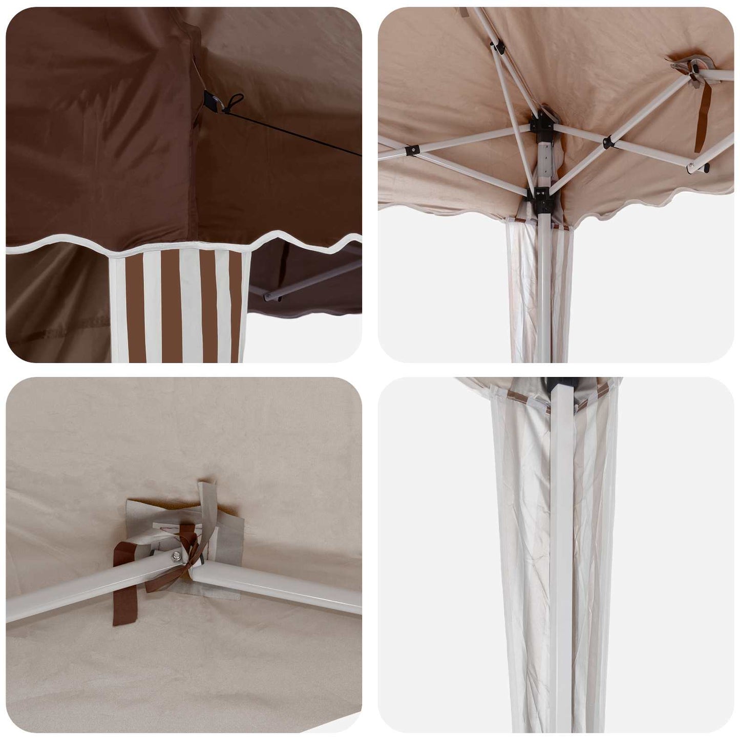 Pop-up Partyzelt 288 x 288 x 245 cm Braun Oxford-Stoff