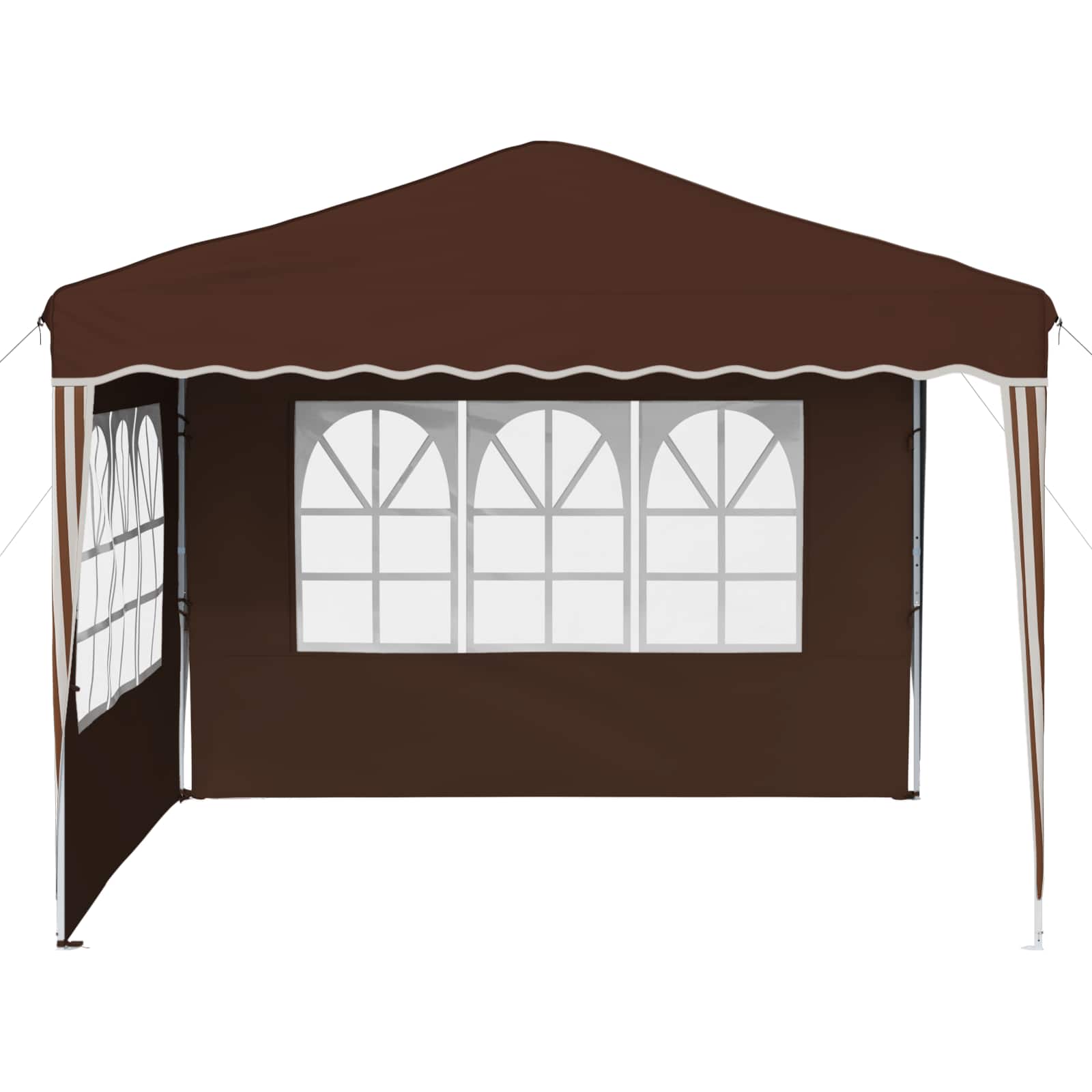 Pop-up Partyzelt 288 x 288 x 245 cm Braun Oxford-Stoff