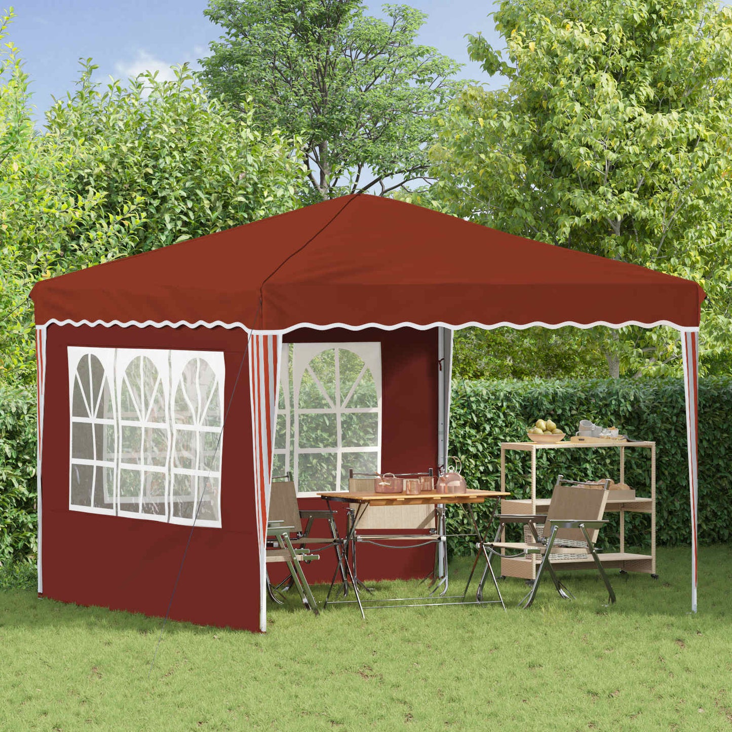 Pop-up Partyzelt 288 x 288 x 245 cm Terrakotta Oxford-Stoff