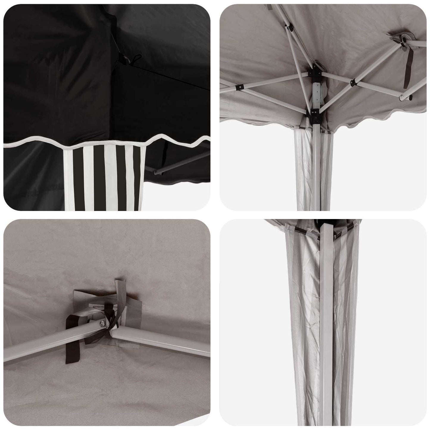 Pop-up Partyzelt 288 x 288 x 245 cm Schwarz Oxford-Stoff