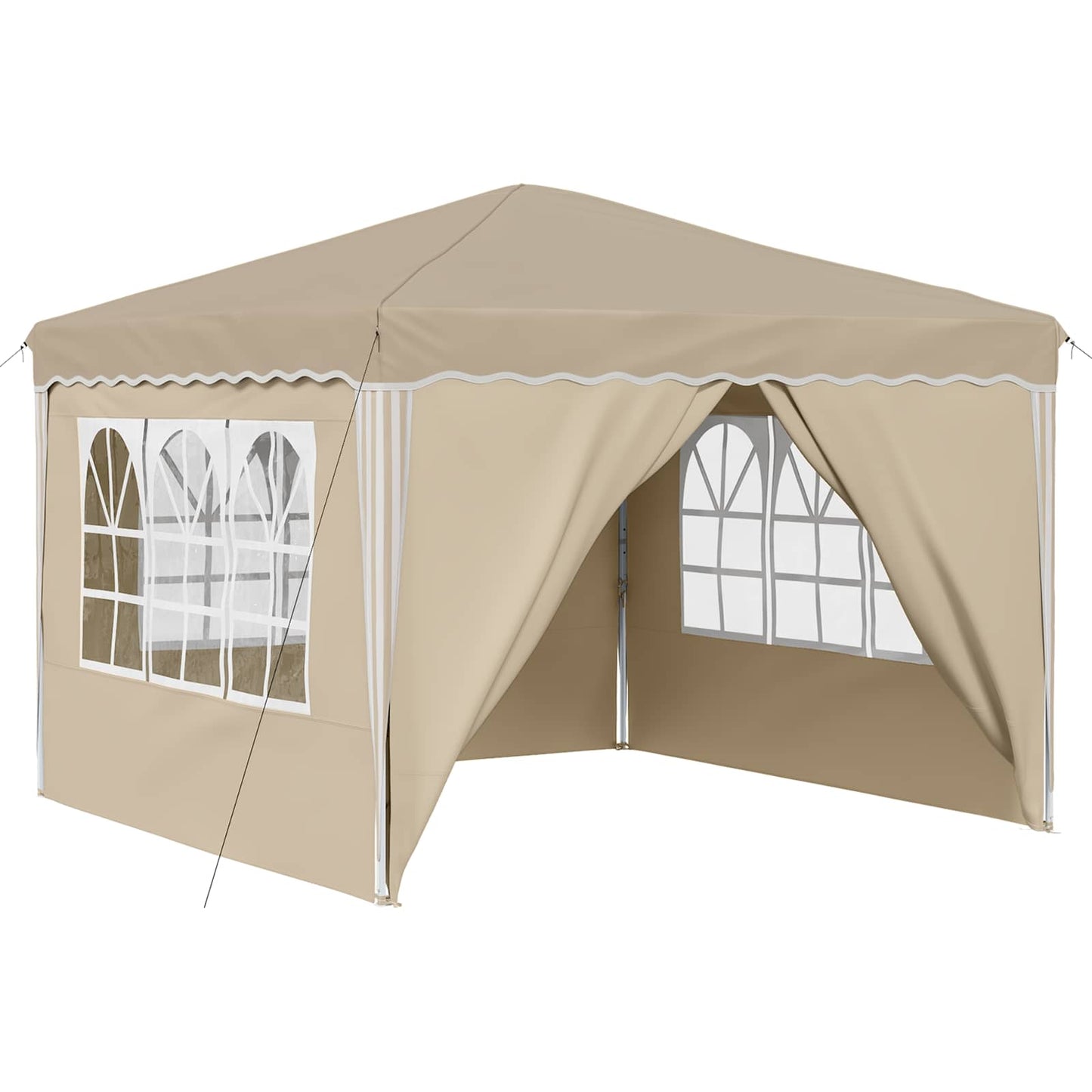 Pop-up Partyzelt 288 x 288 x 245 cm Creme Oxford-Stoff