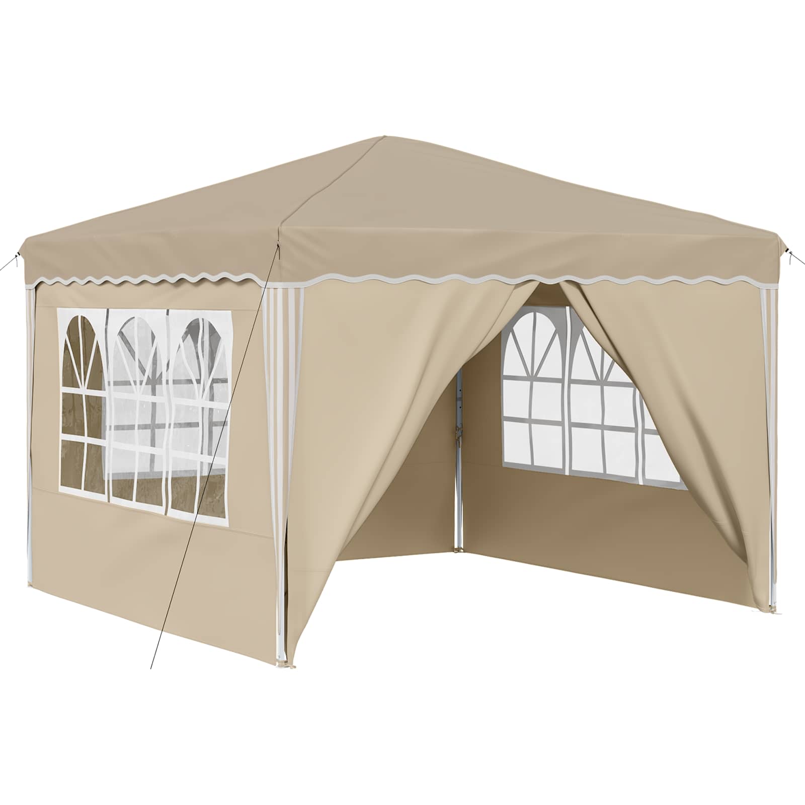 Pop-up Partyzelt 288 x 288 x 245 cm Creme Oxford-Stoff