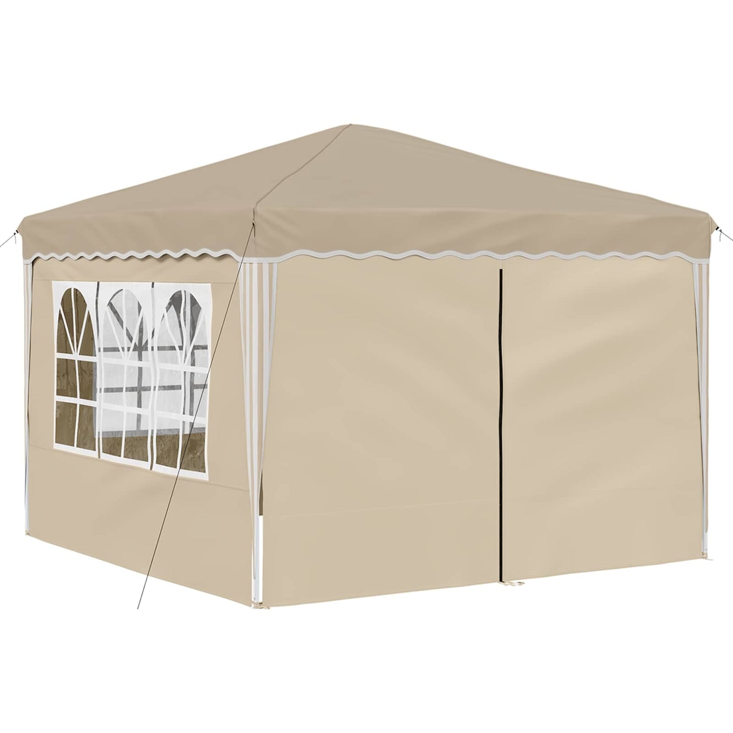 Pop-up Partyzelt 288 x 288 x 245 cm Creme Oxford-Stoff