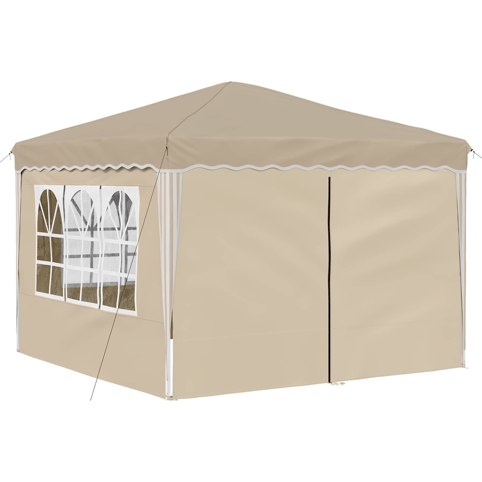 Pop-up Partyzelt 288 x 288 x 245 cm Creme Oxford-Stoff
