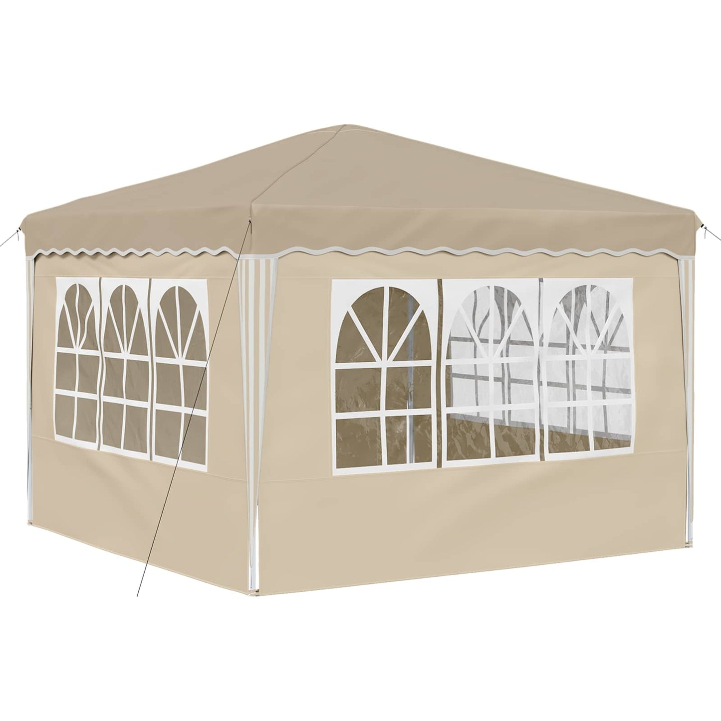Pop-up Partyzelt 288 x 288 x 245 cm Creme Oxford-Stoff