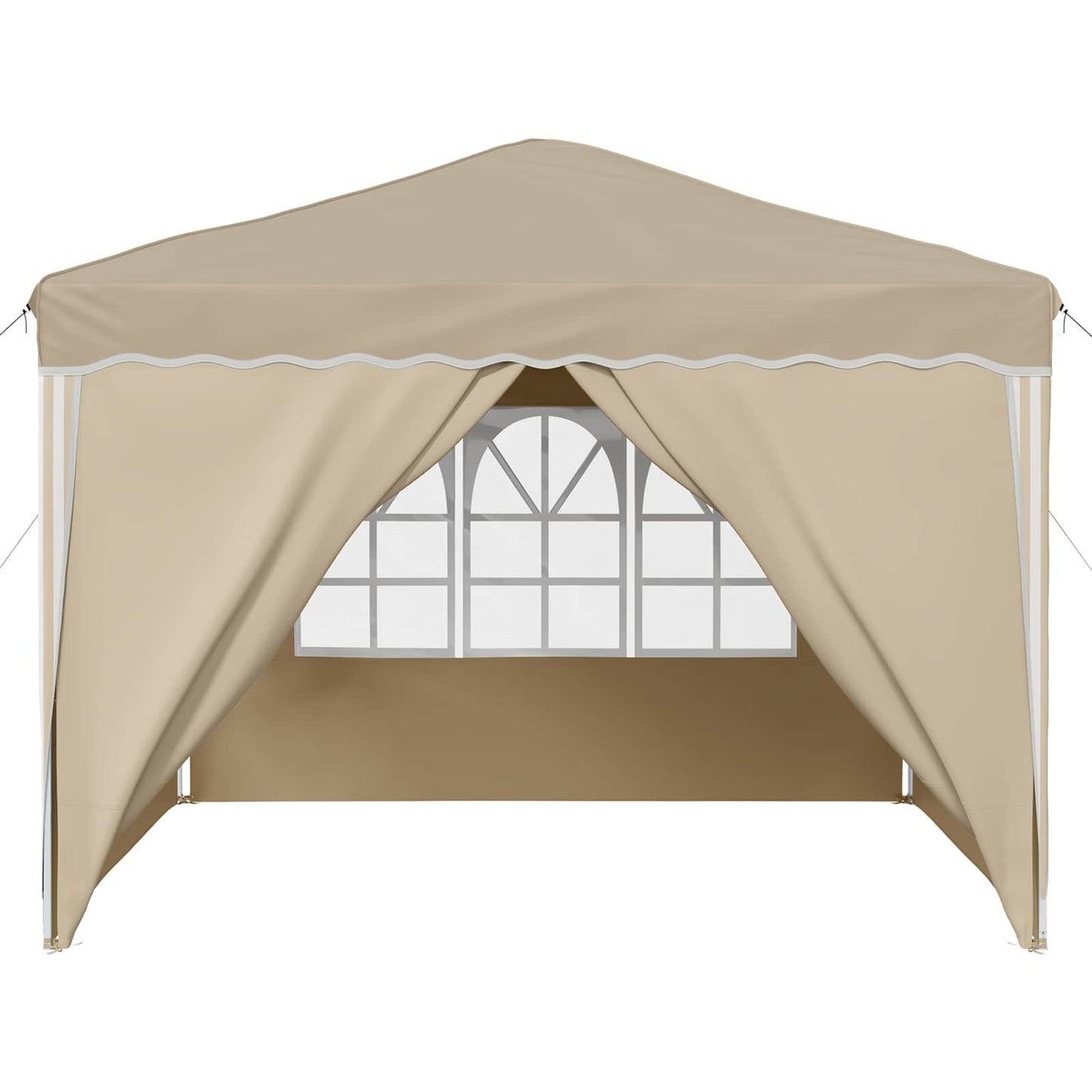 Pop-up Partyzelt 288 x 288 x 245 cm Creme Oxford-Stoff