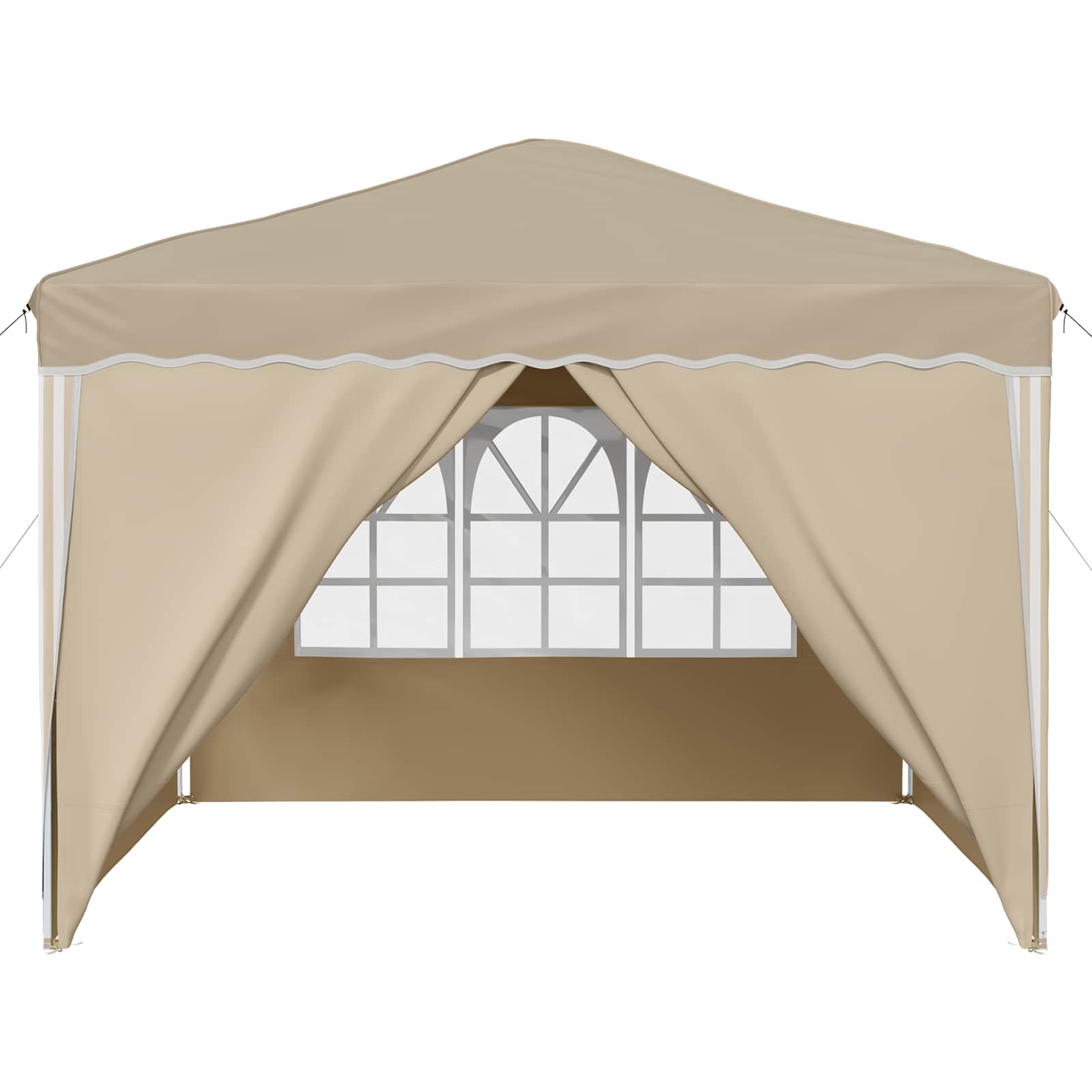Pop-up Partyzelt 288 x 288 x 245 cm Creme Oxford-Stoff