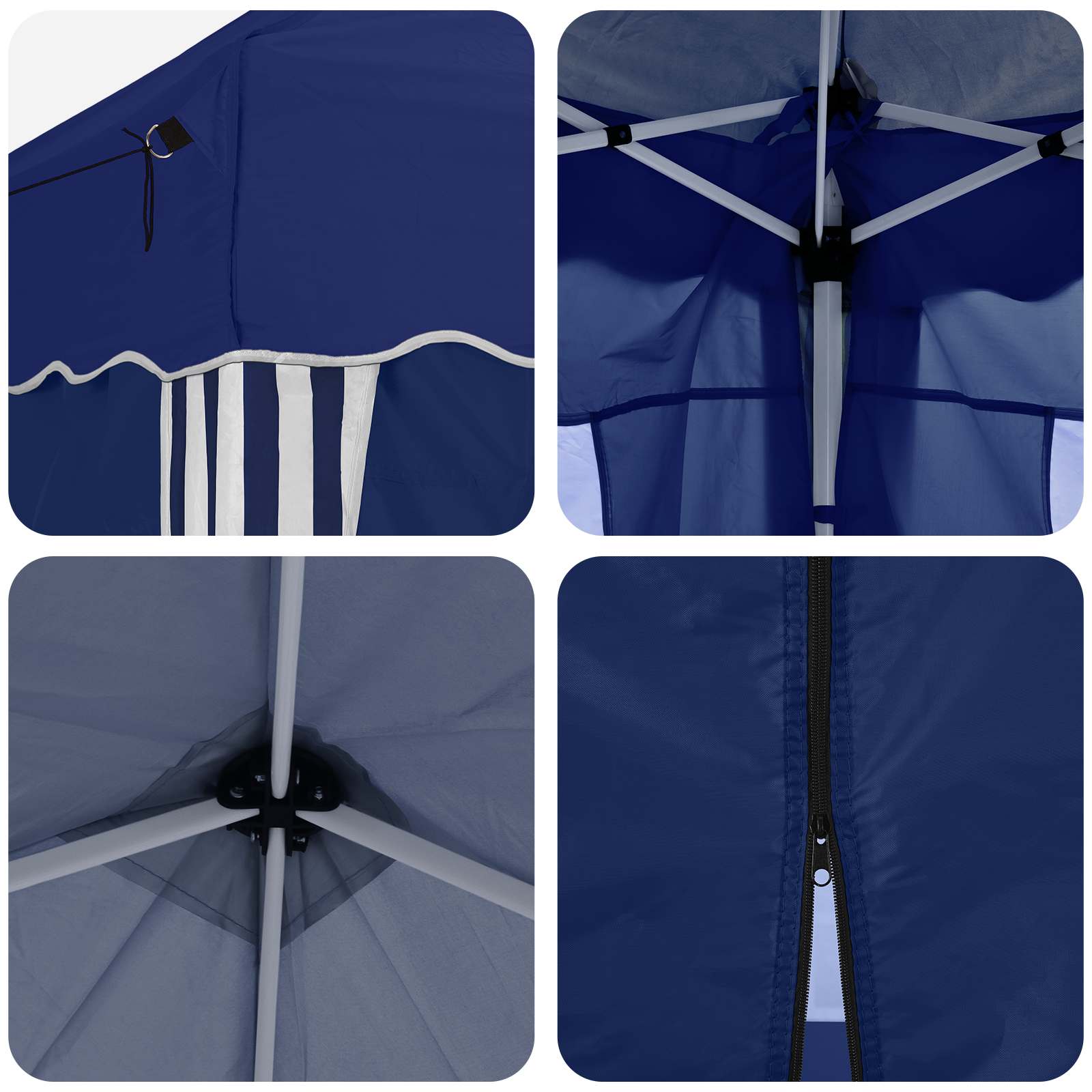 Pop-up Partyzelt 288 x 288 x 245 cm Blau Oxford-Stoff