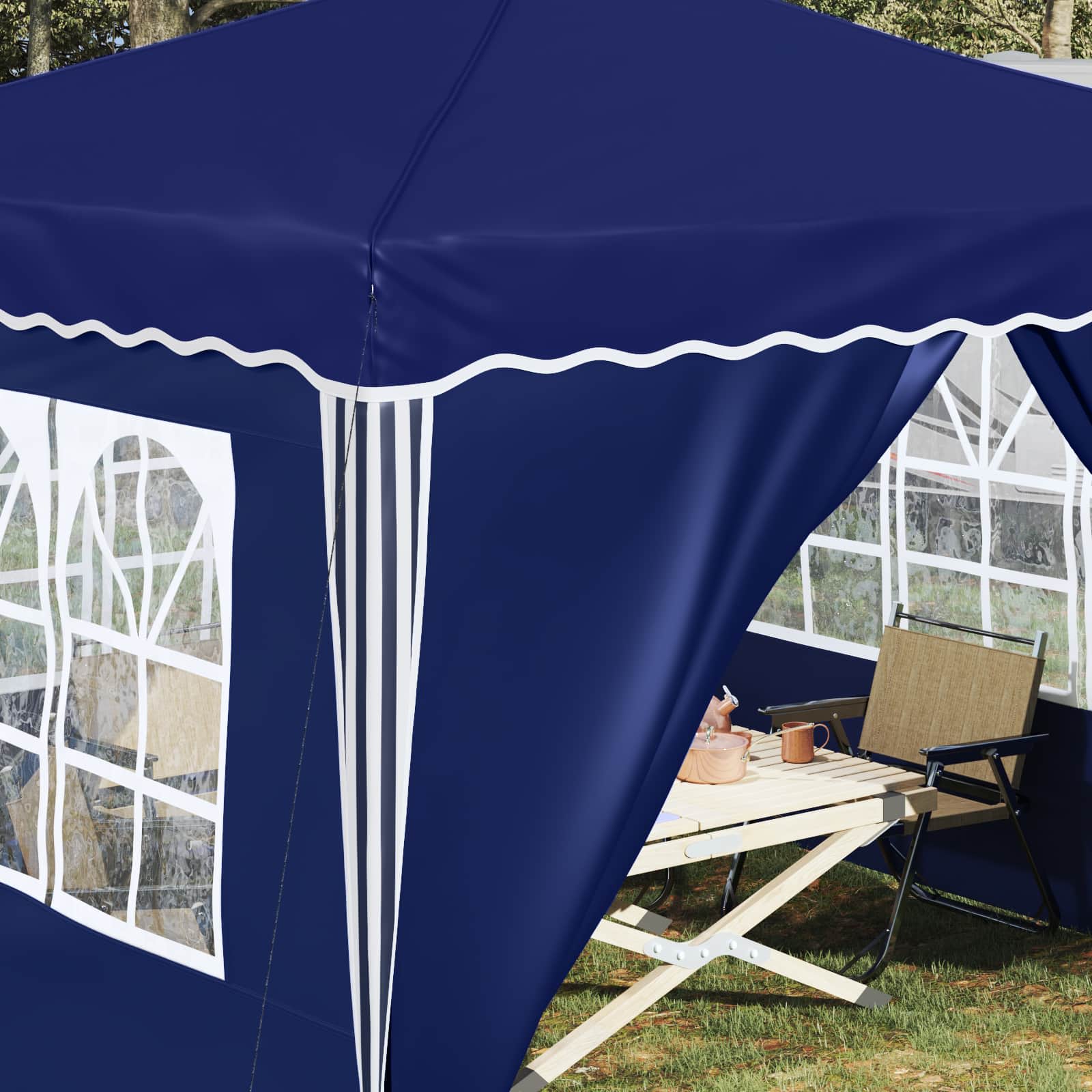 Pop-up Partyzelt 288 x 288 x 245 cm Blau Oxford-Stoff