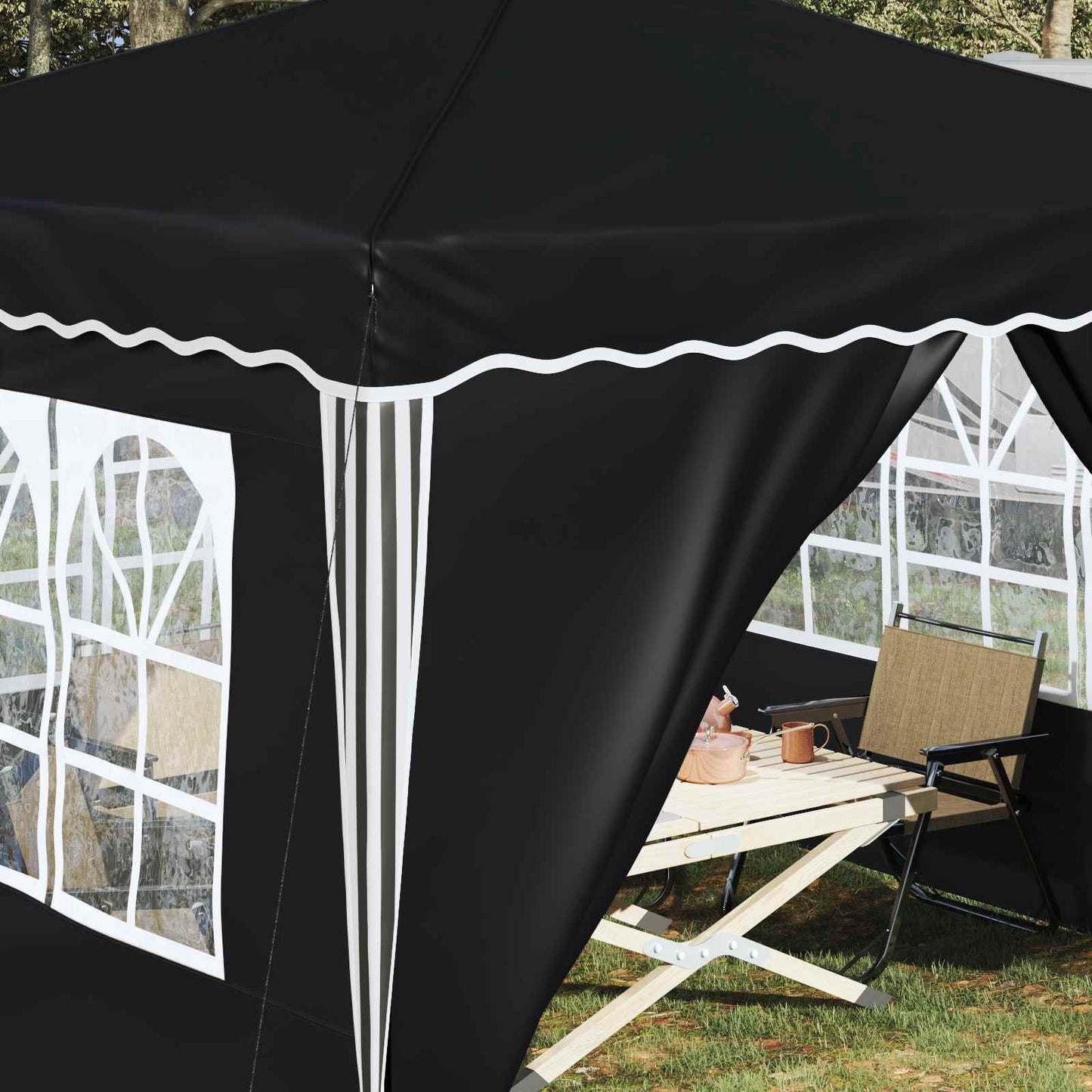 Pop-up Partyzelt 288 x 288 x 245 cm Anthrazit Oxford-Stoff