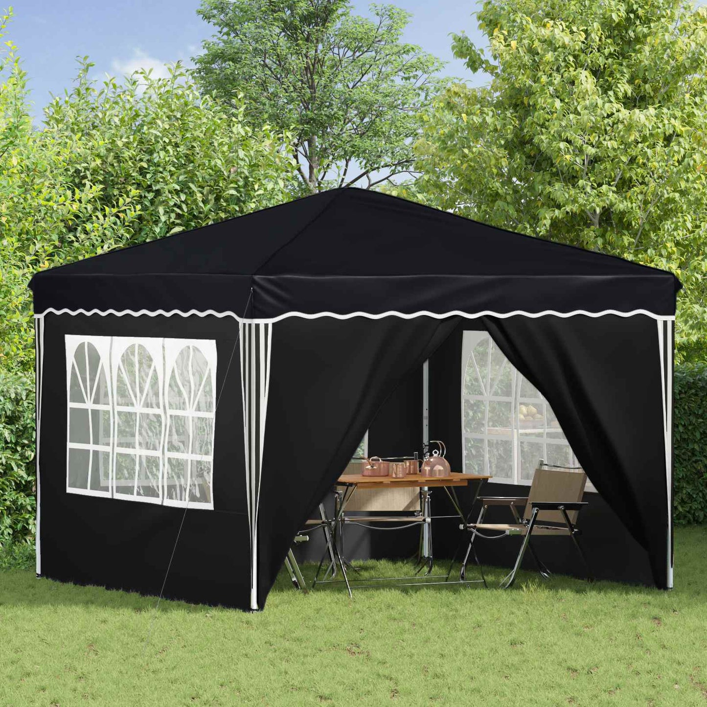 Pop-up Partyzelt 288 x 288 x 245 cm Anthrazit Oxford-Stoff