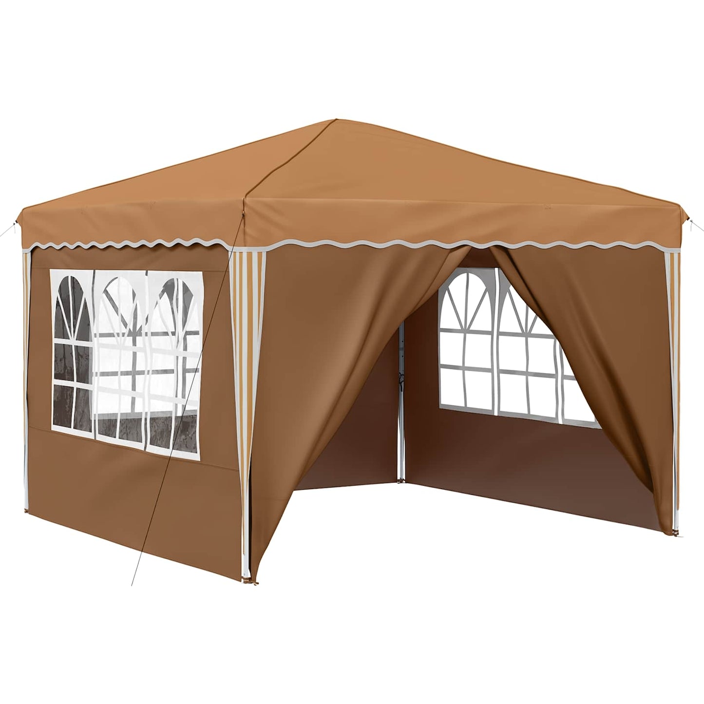 Pop-up Partyzelt 288 x 288 x 245 cm Beige Oxford-Stoff