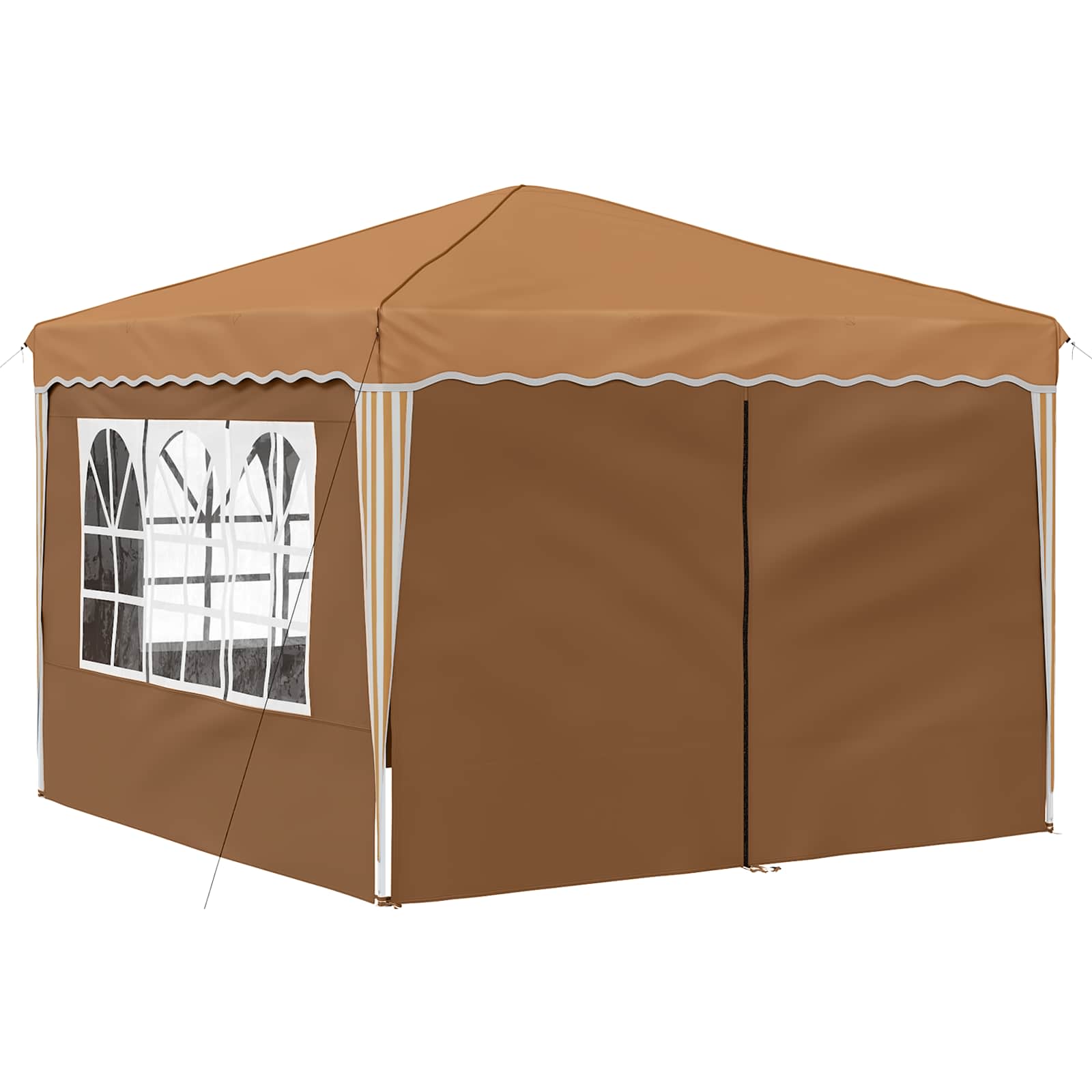 Pop-up Partyzelt 288 x 288 x 245 cm Beige Oxford-Stoff