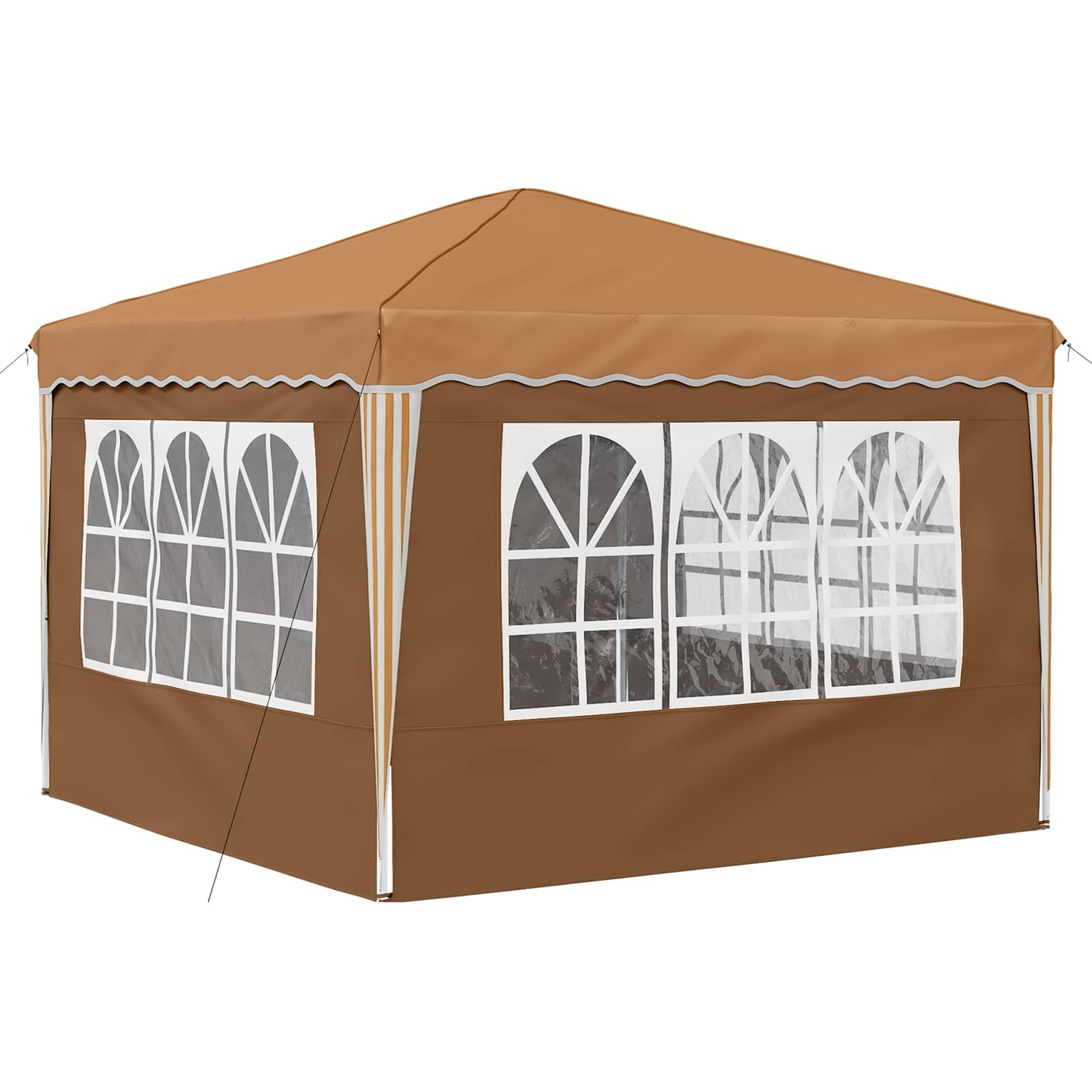 Pop-up Partyzelt 288 x 288 x 245 cm Beige Oxford-Stoff