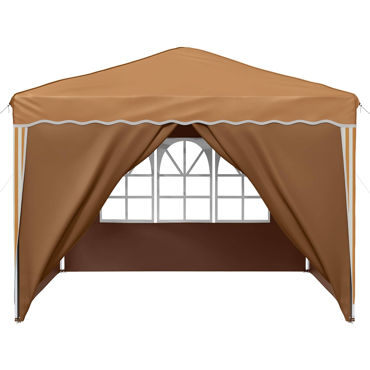 Pop-up Partyzelt 288 x 288 x 245 cm Beige Oxford-Stoff