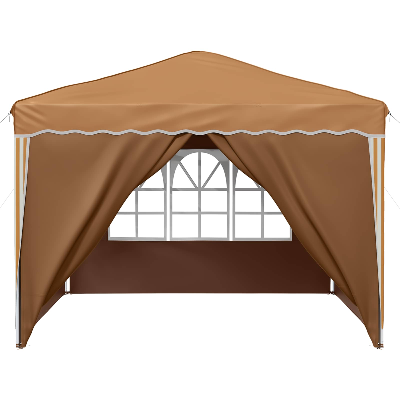 Pop-up Partyzelt 288 x 288 x 245 cm Beige Oxford-Stoff