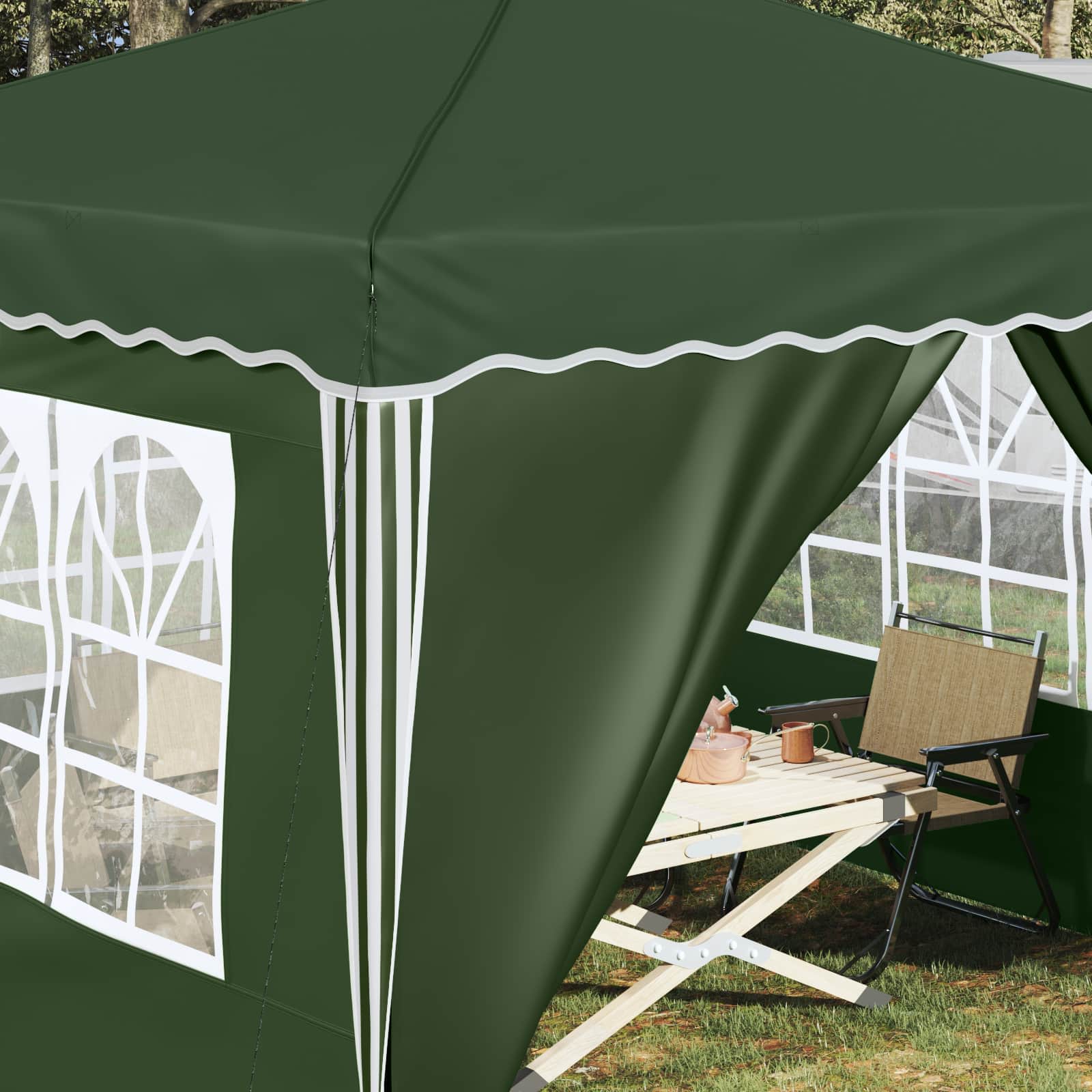Pop-up Partyzelt 288 x 288 x 245 cm Grün Oxford-Stoff