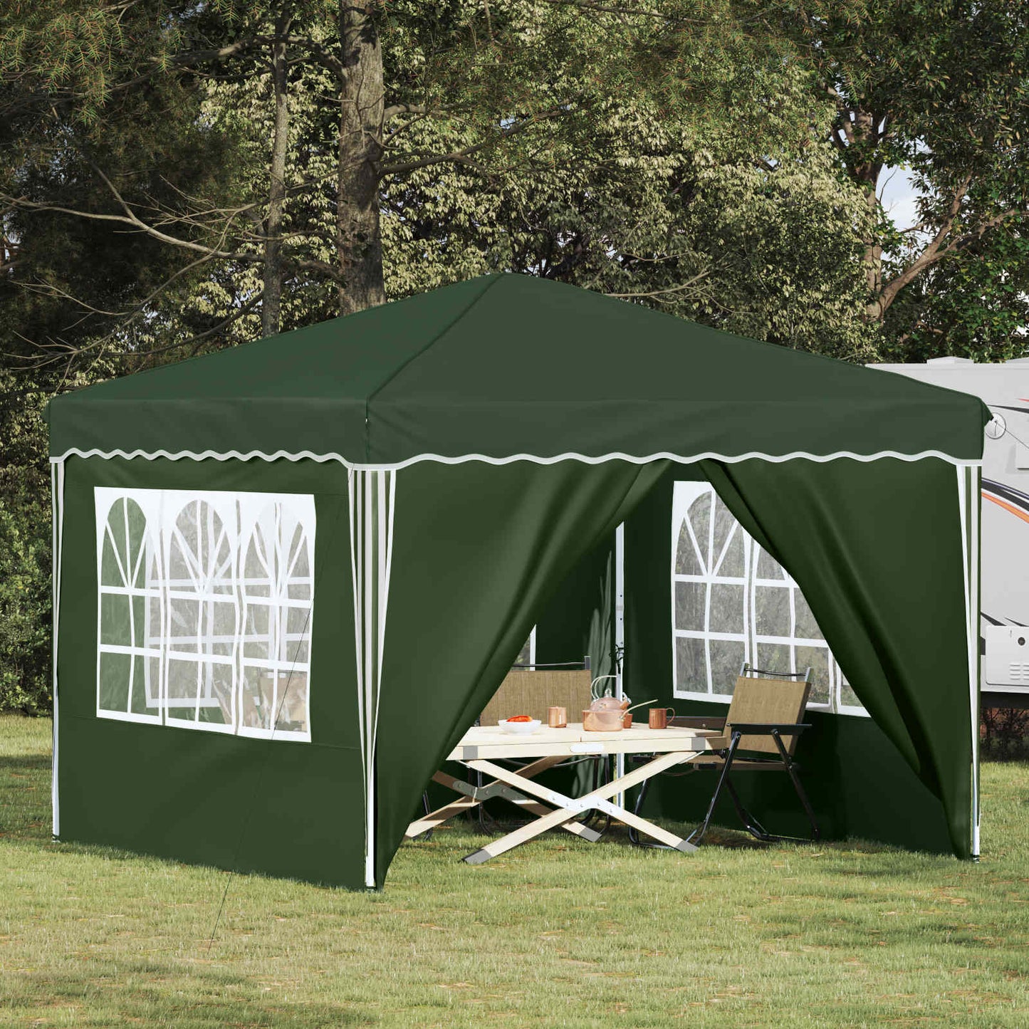 Pop-up Partyzelt 288 x 288 x 245 cm Grün Oxford-Stoff