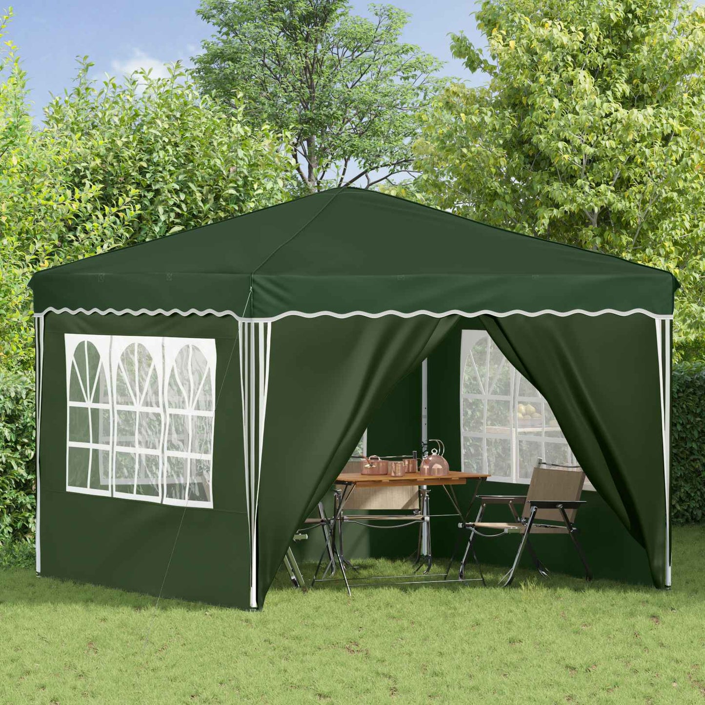 Pop-up Partyzelt 288 x 288 x 245 cm Grün Oxford-Stoff