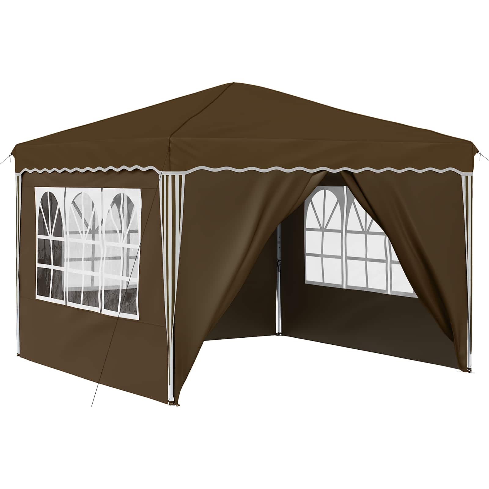 Pop-up Partyzelt 288 x 288 x 245 cm Taupe Oxford-Stoff