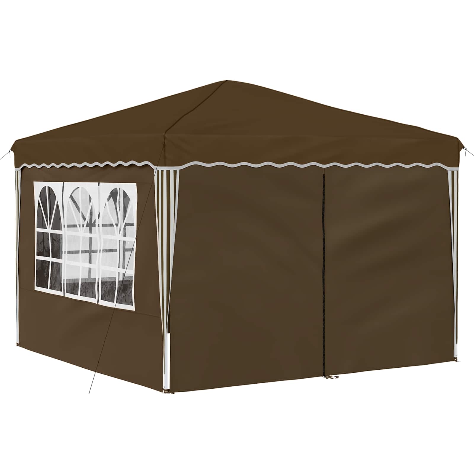 Pop-up Partyzelt 288 x 288 x 245 cm Taupe Oxford-Stoff