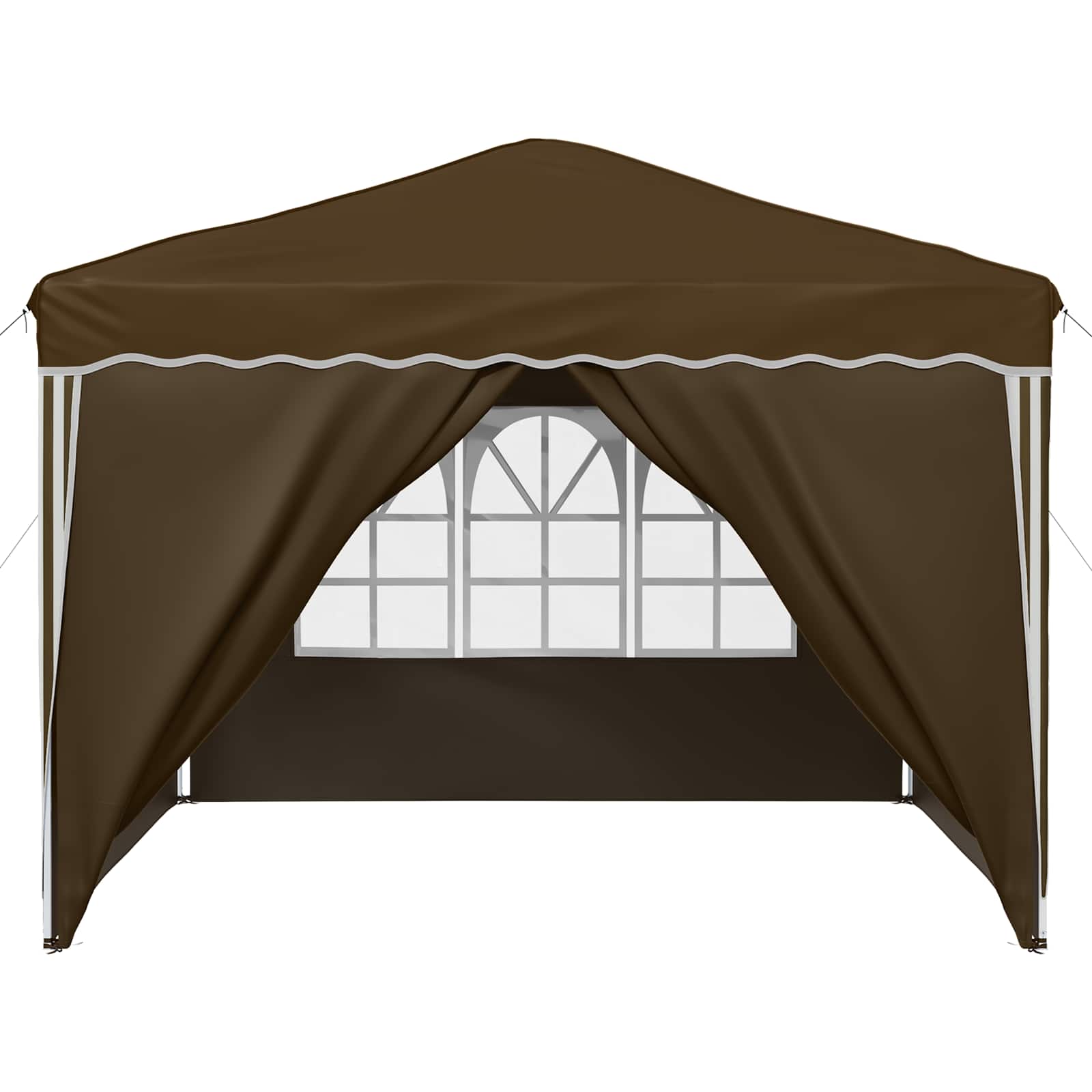 Pop-up Partyzelt 288 x 288 x 245 cm Taupe Oxford-Stoff