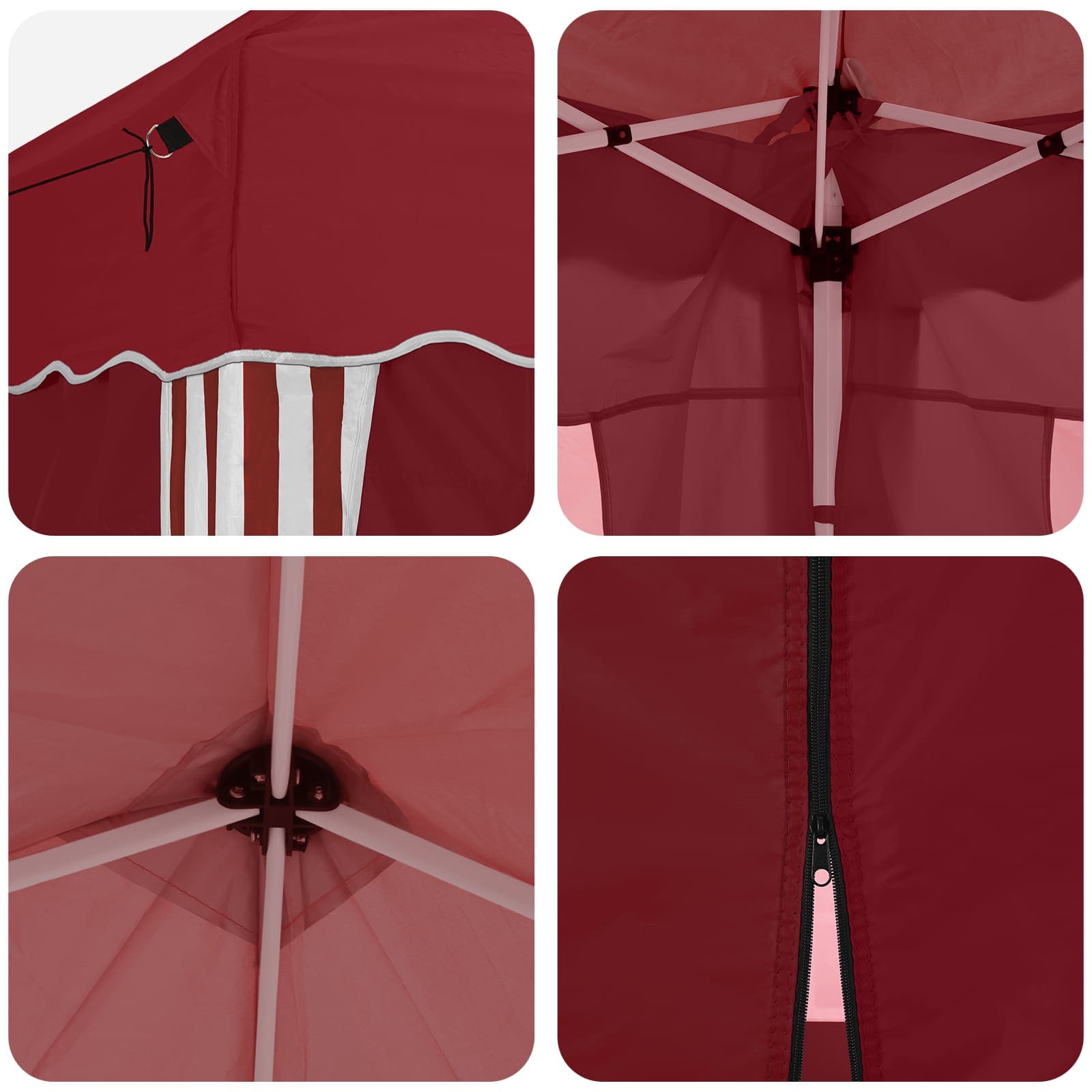 Pop-up Partyzelt 288 x 288 x 245 cm Bordeauxrot Oxford-Stoff