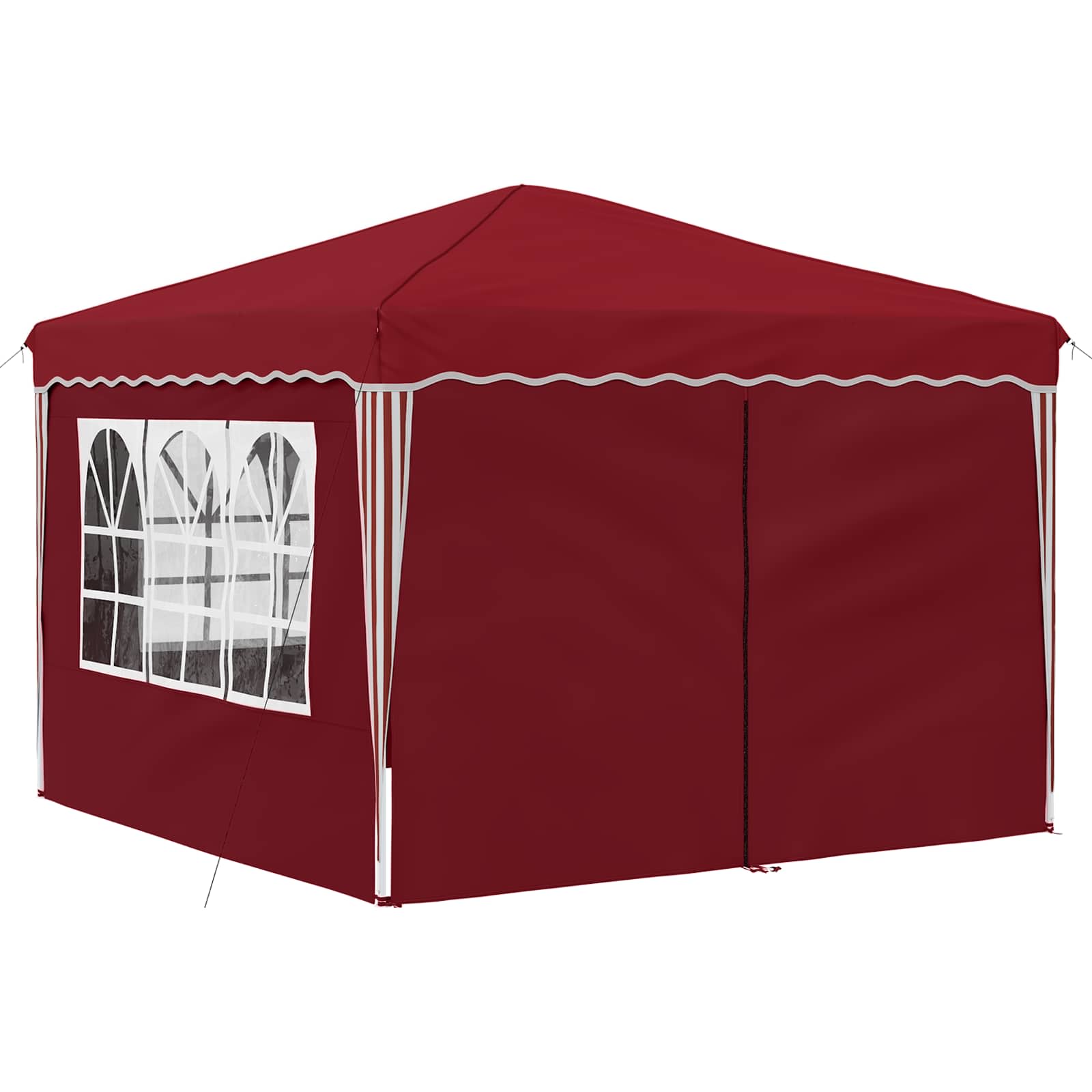 Pop-up Partyzelt 288 x 288 x 245 cm Bordeauxrot Oxford-Stoff