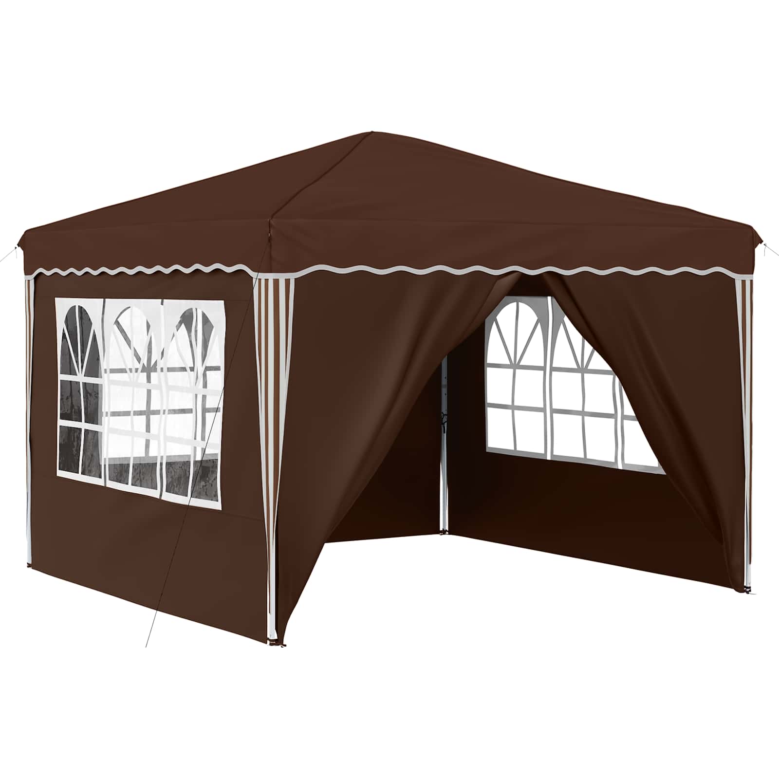 Pop-up Partyzelt 288 x 288 x 245 cm Braun Oxford-Stoff