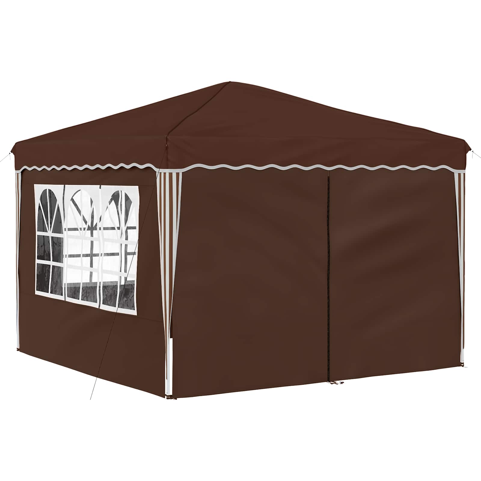 Pop-up Partyzelt 288 x 288 x 245 cm Braun Oxford-Stoff