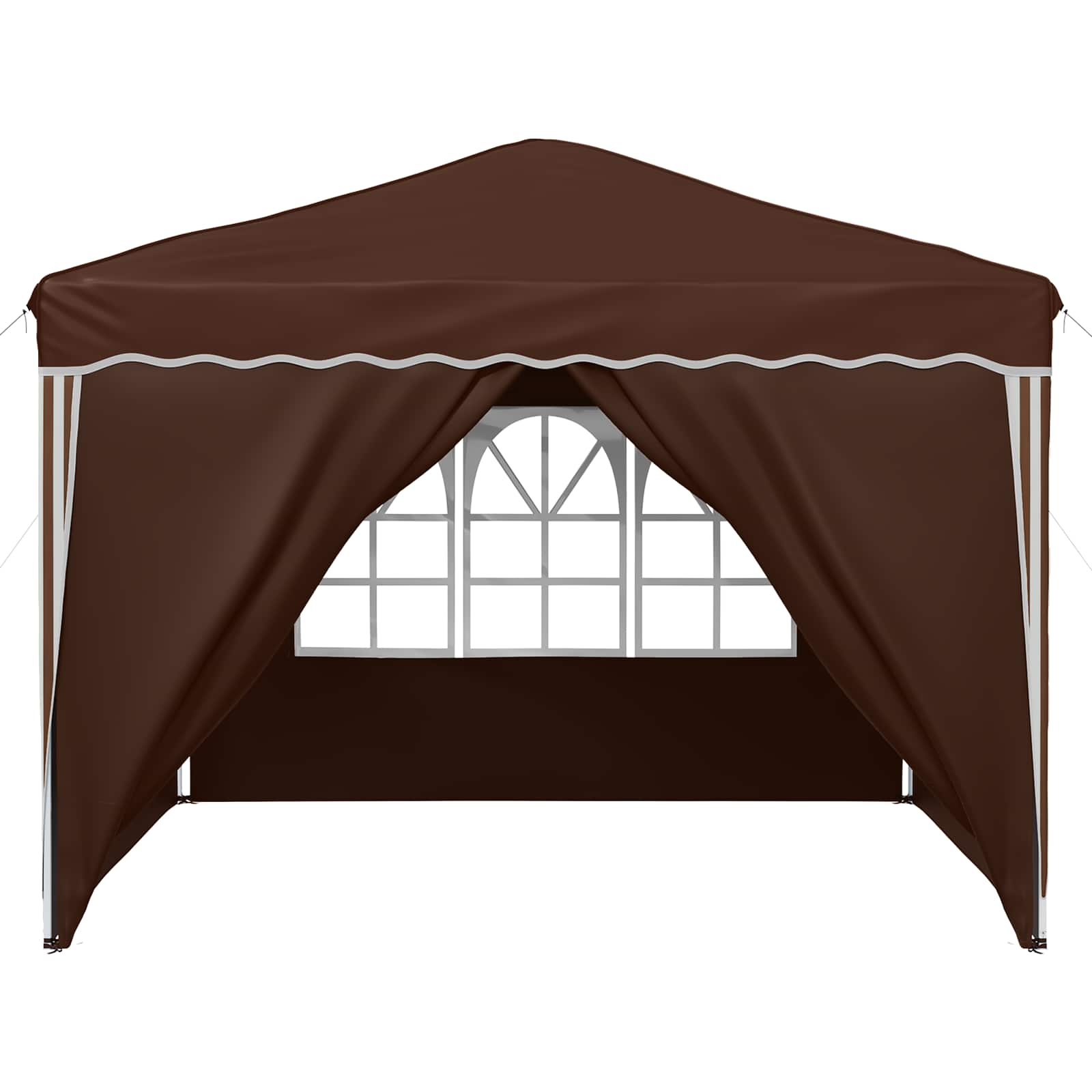 Pop-up Partyzelt 288 x 288 x 245 cm Braun Oxford-Stoff